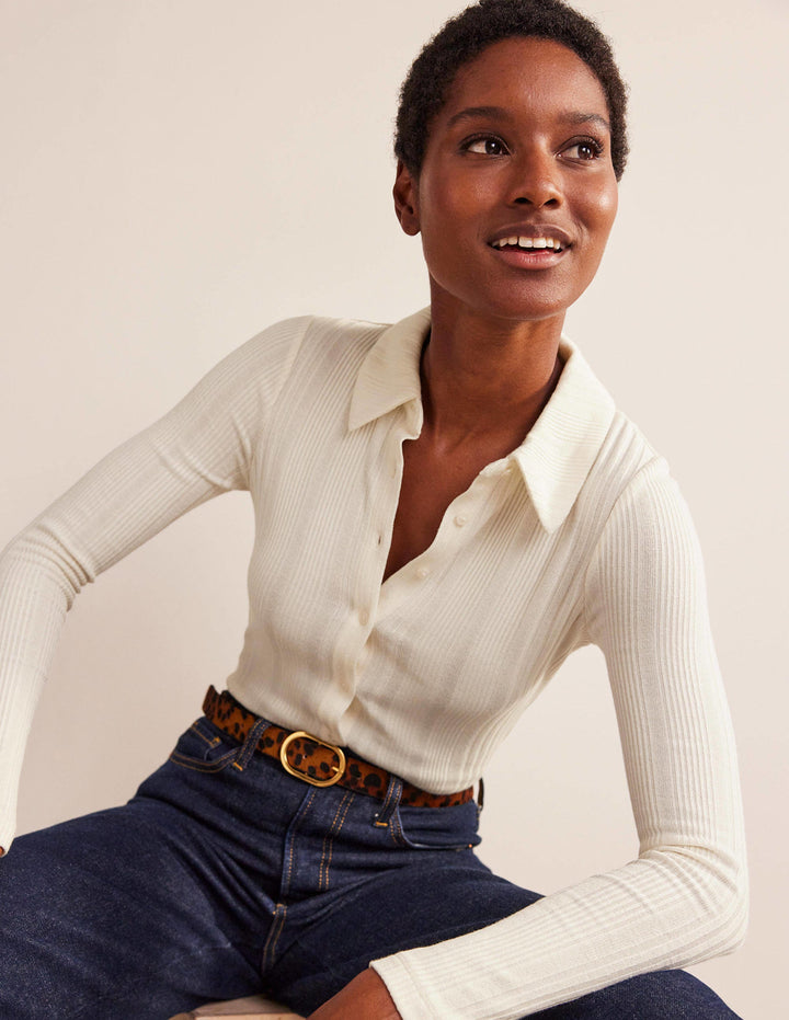 Charlotte Jersey Shirt-Ivory