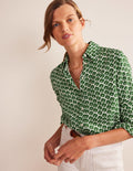 Straight-Fit Twill Shirt-Winter Green, Reverie