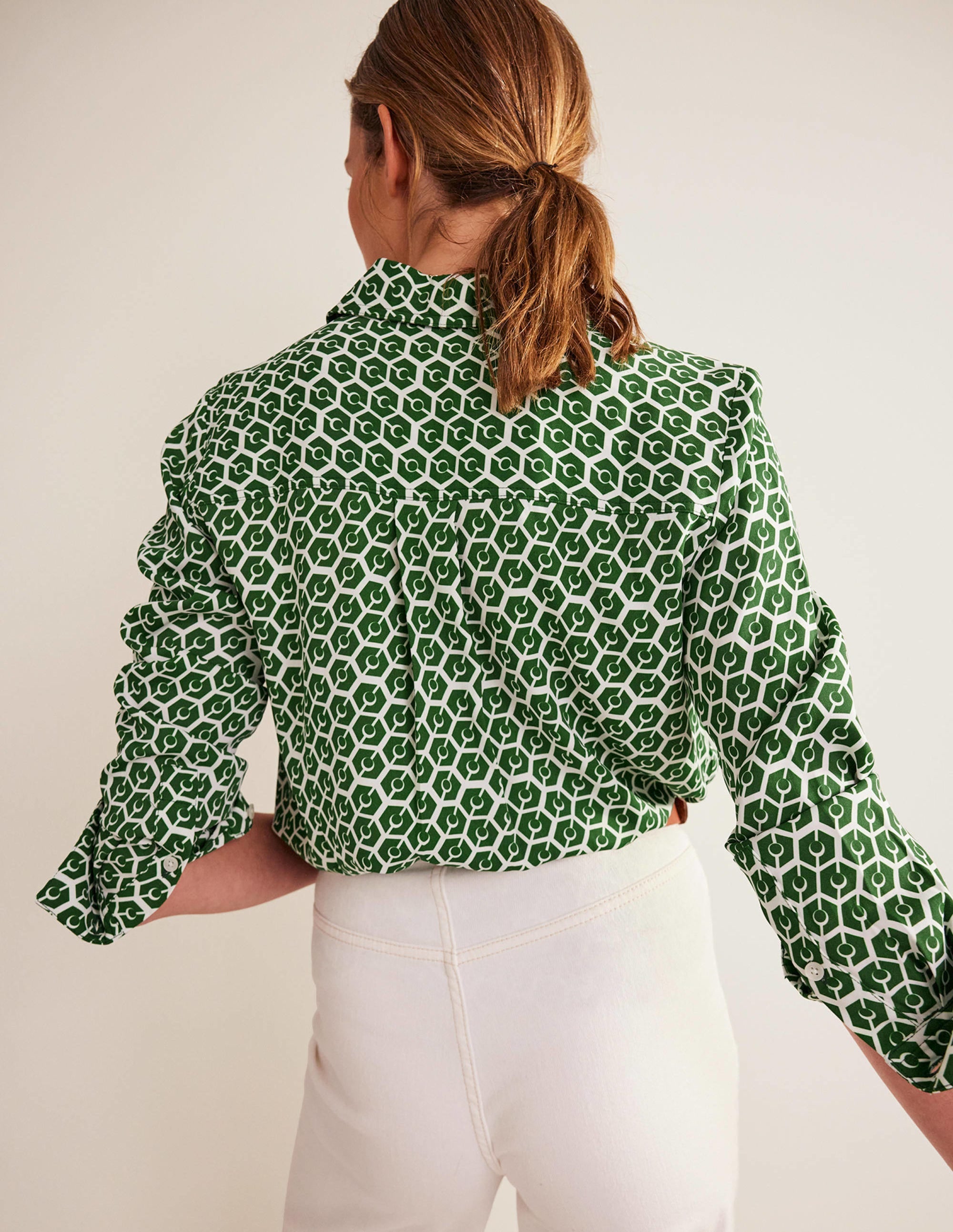 Straight-Fit Twill Shirt-Winter Green, Reverie - Image 3