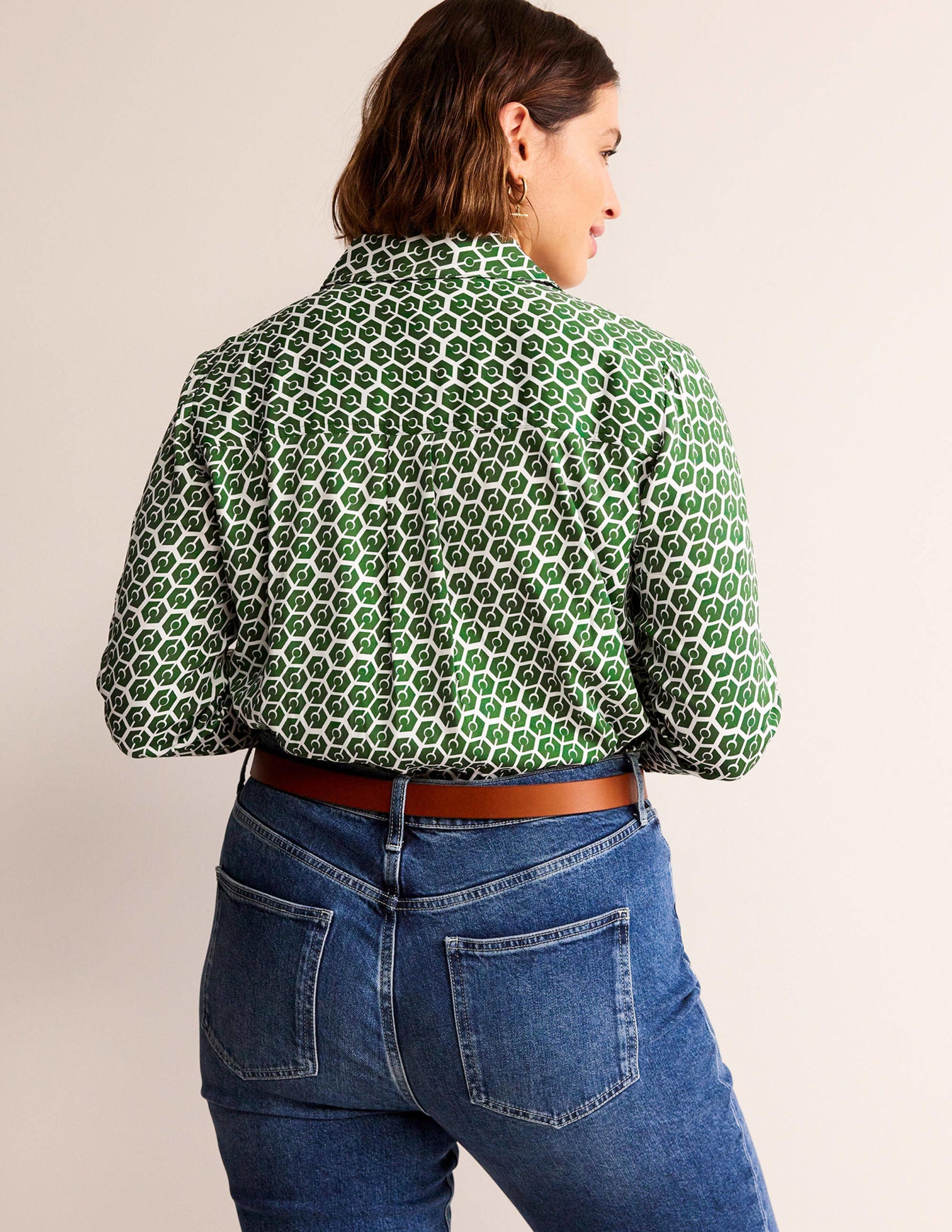 Straight-Fit Twill Shirt-Winter Green, Reverie-6