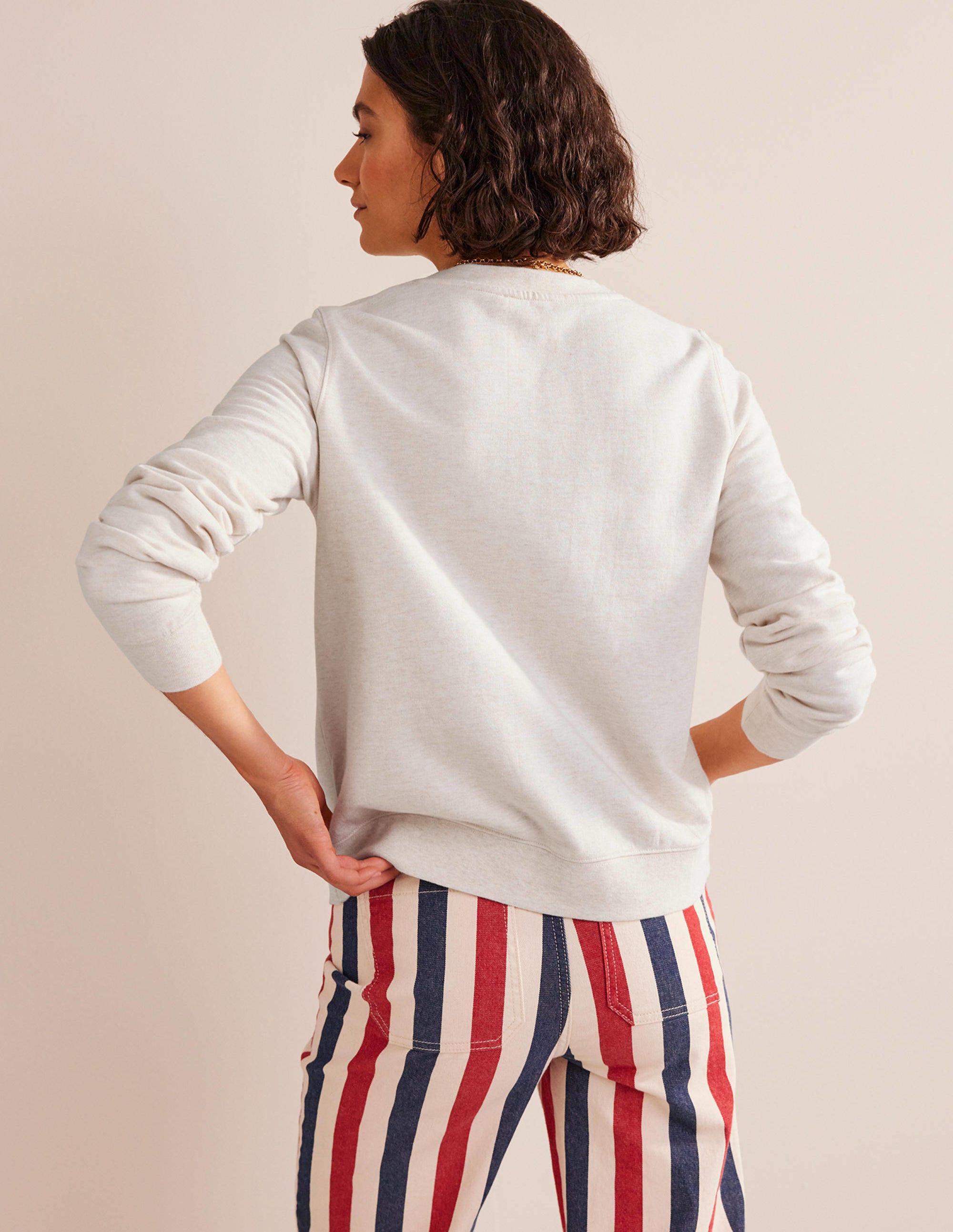 Deep Rib Boxy Sweatshirt-Oatmeal - Image 3