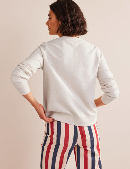 Deep Rib Boxy Sweatshirt-Oatmeal-3