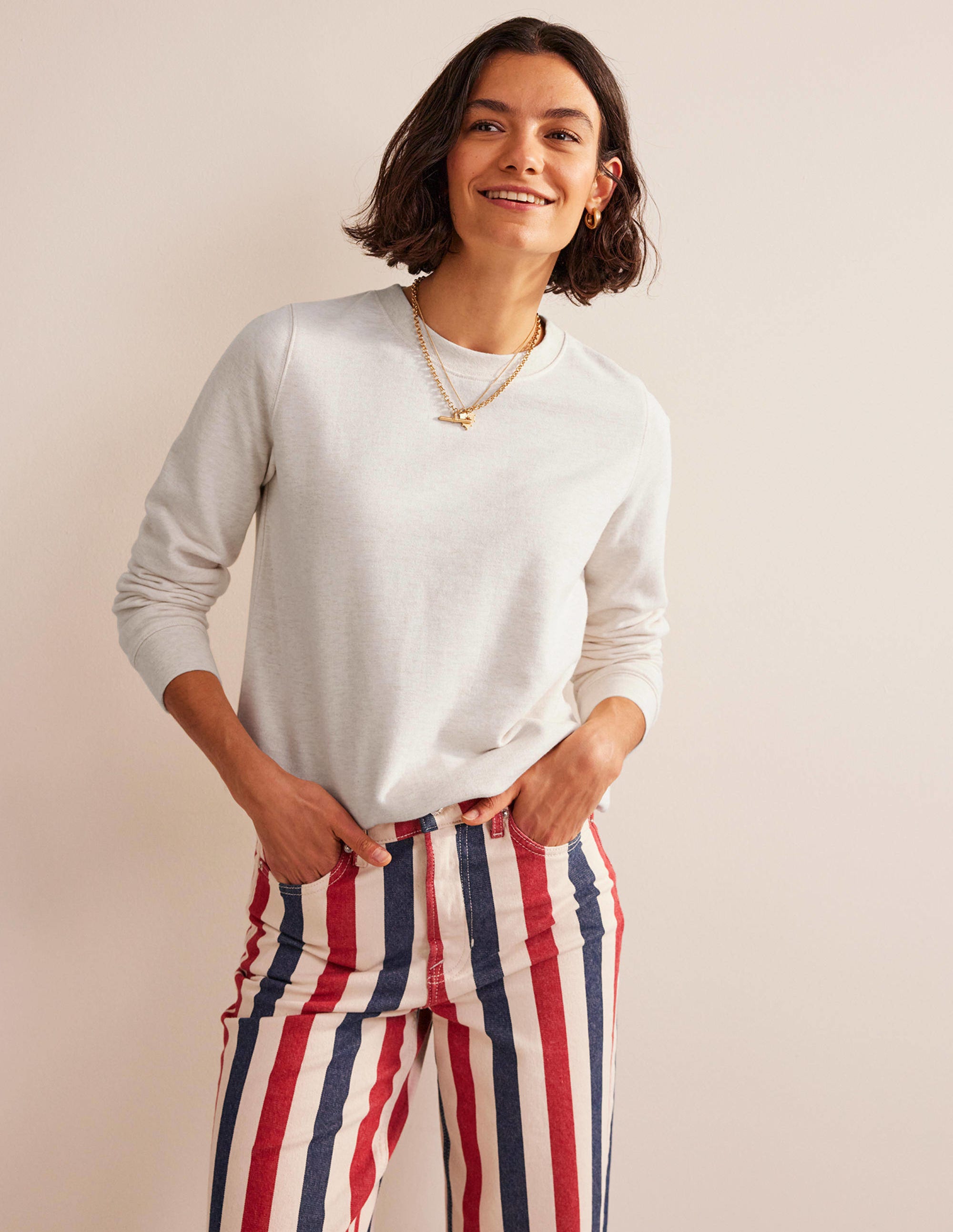 Deep Rib Boxy Sweatshirt-Oatmeal - Image 4