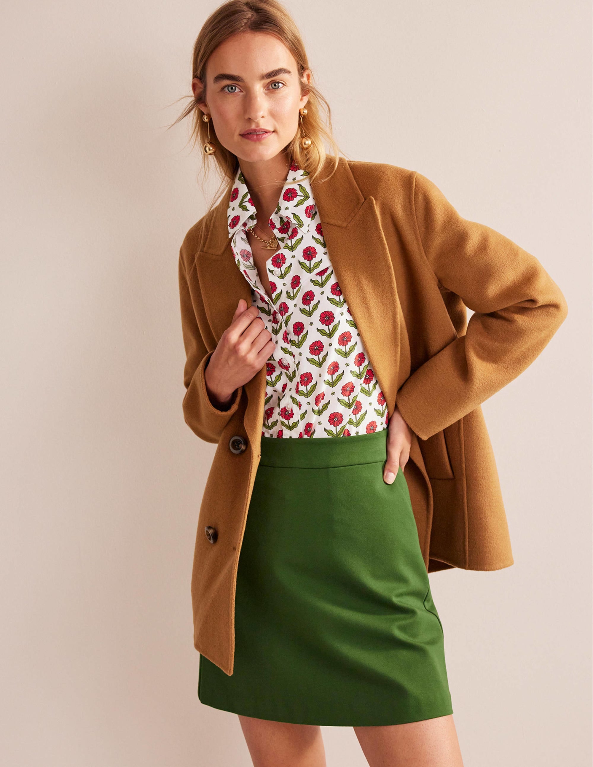 Sienna Cotton Shirt-Ivory, Daisy Foliage - Image 5
