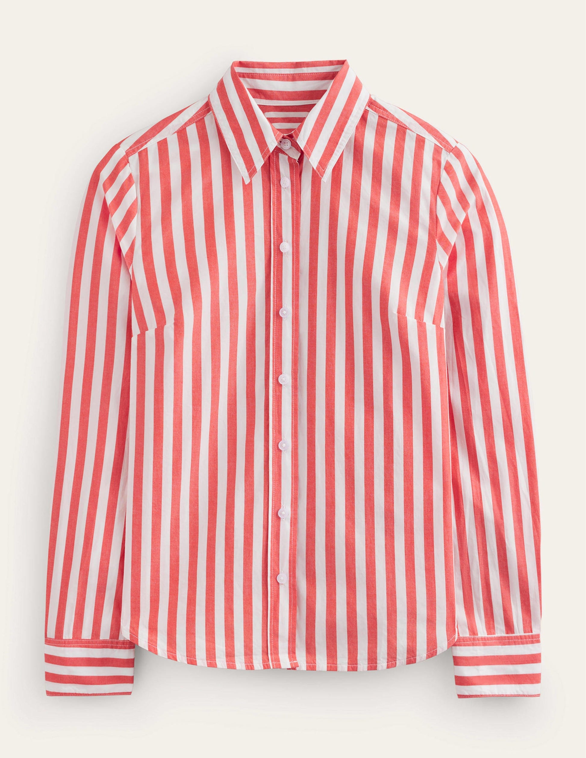 Sienna Cotton Shirt-Bright Red Stripe-8