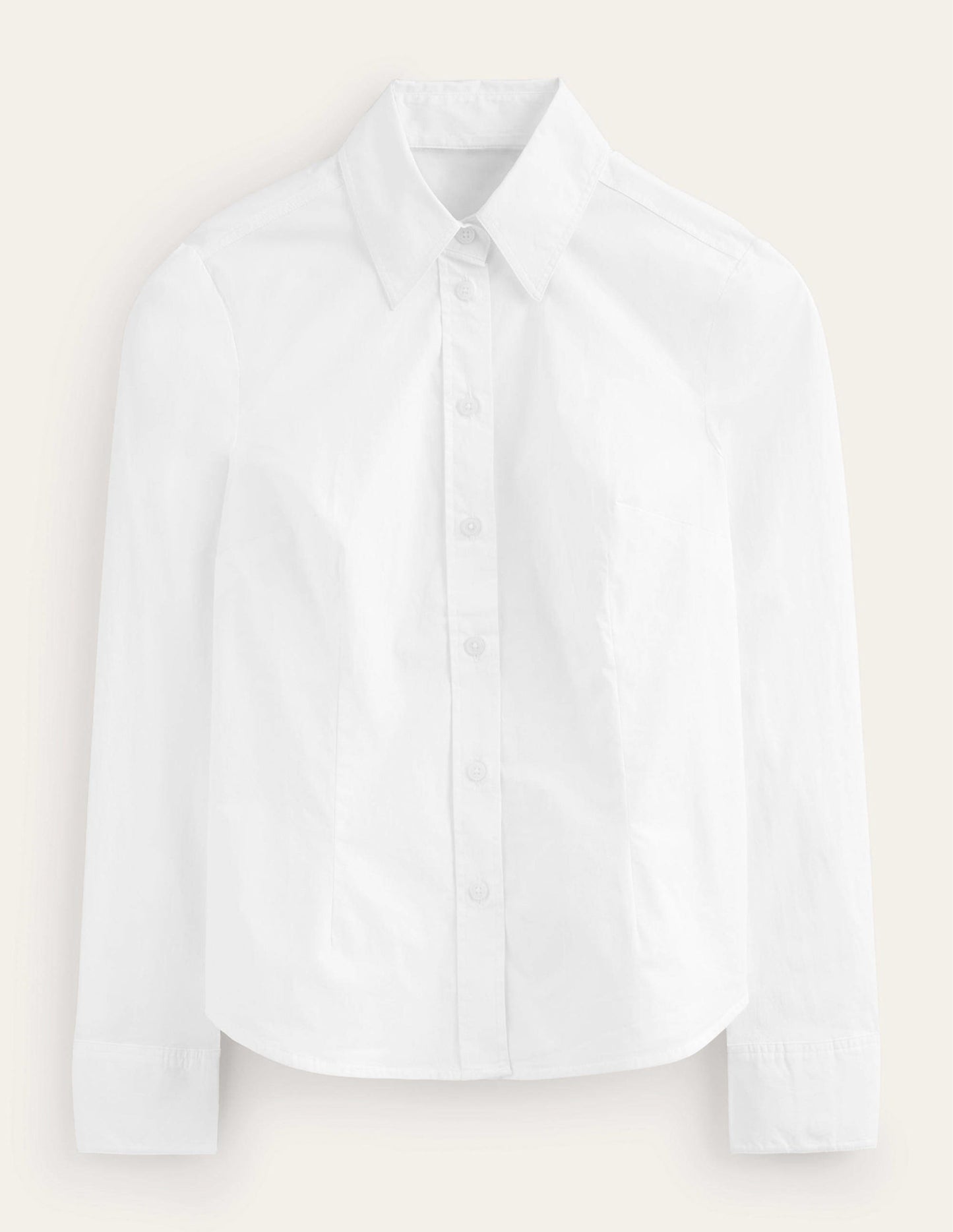 Saskia Stretch Cotton Shirt-White