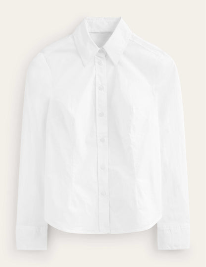 Saskia Stretch Cotton Shirt-White