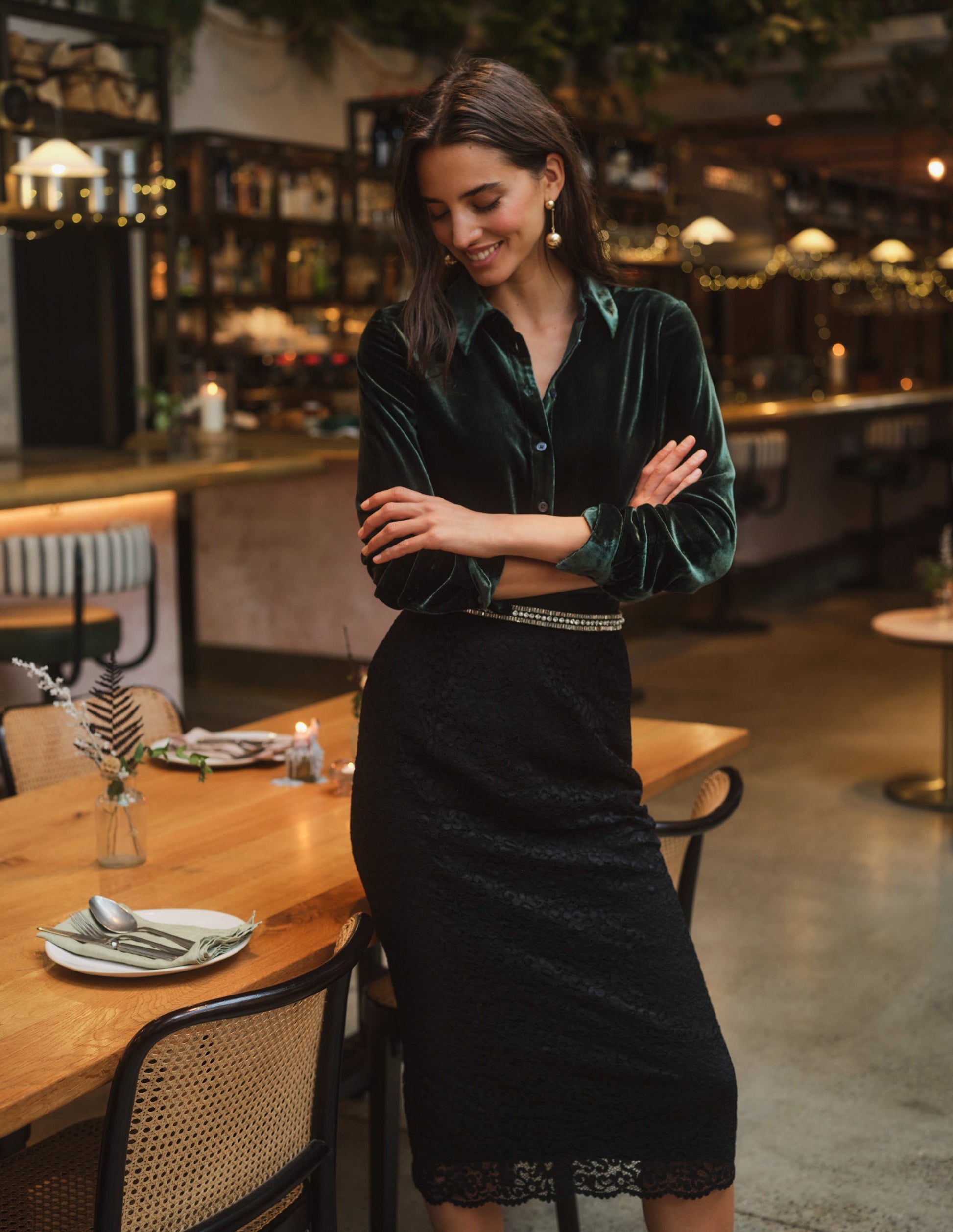 Sienna Velvet Shirt-Chatsworth Green-5