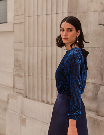 Bow-Back Top-Bright Cobalt, Geo Valley-5