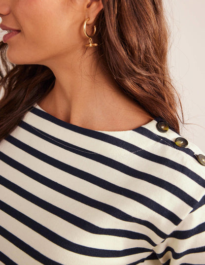 Sophie Breton Top-Ivory, Navy-2