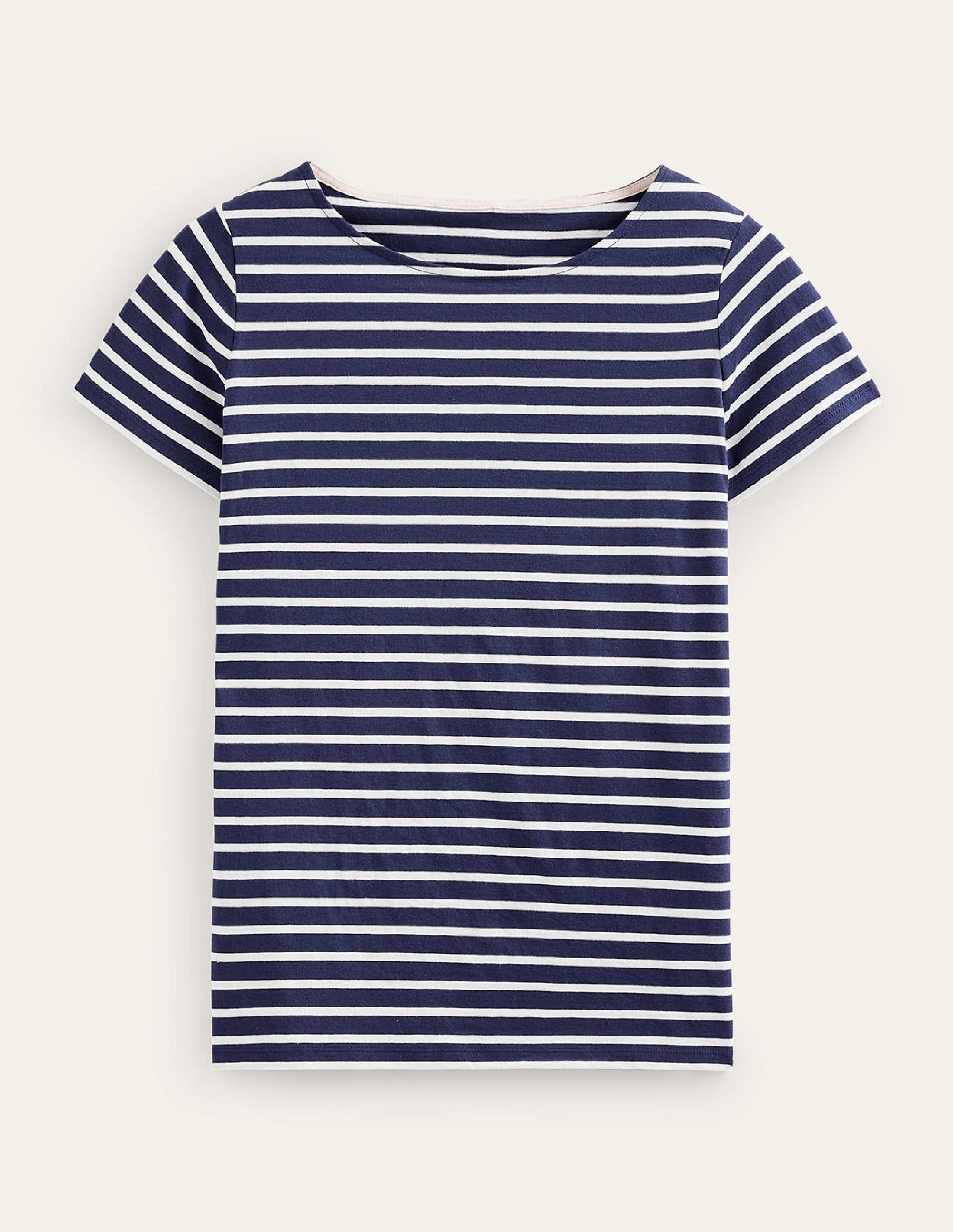 Ella Short Sleeve Breton-Navy, Ivory - Image 6