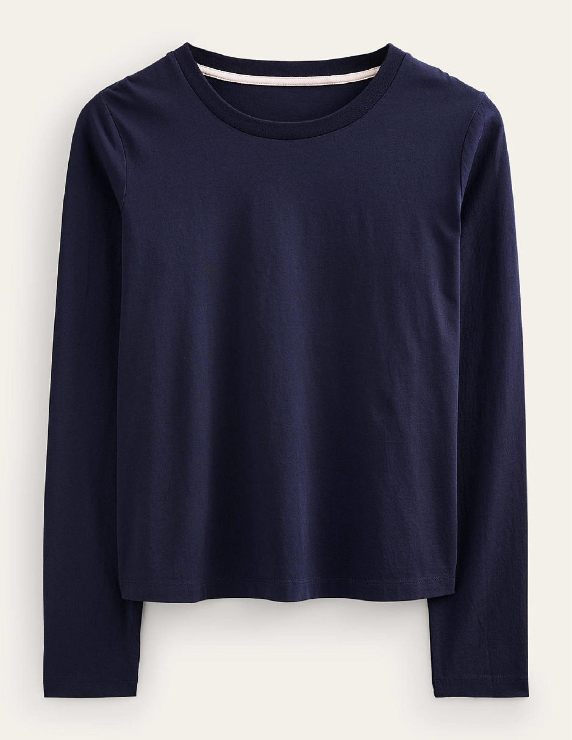 Pure Cotton Long Sleeve Top-Navy-5
