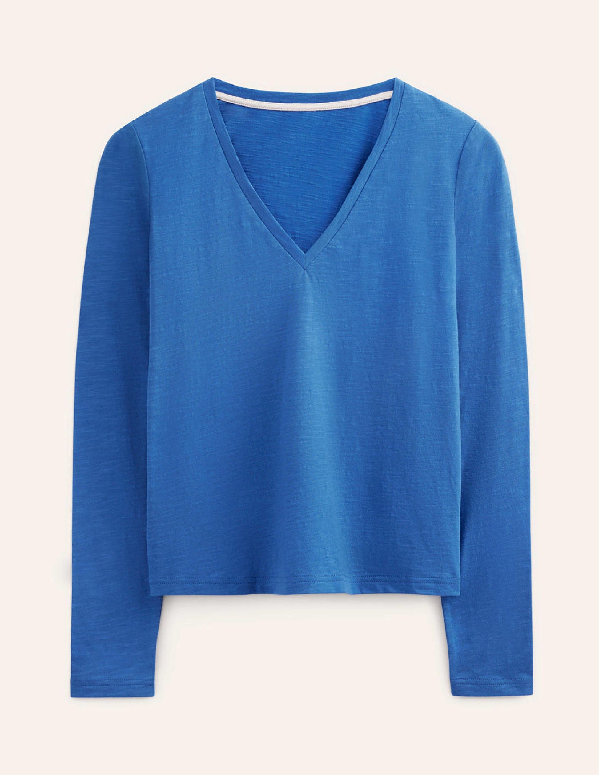 Cotton V-Neck Long Sleeve Top-Meadow Spring-5
