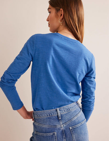 Cotton V-Neck Long Sleeve Top-Meadow Spring-2