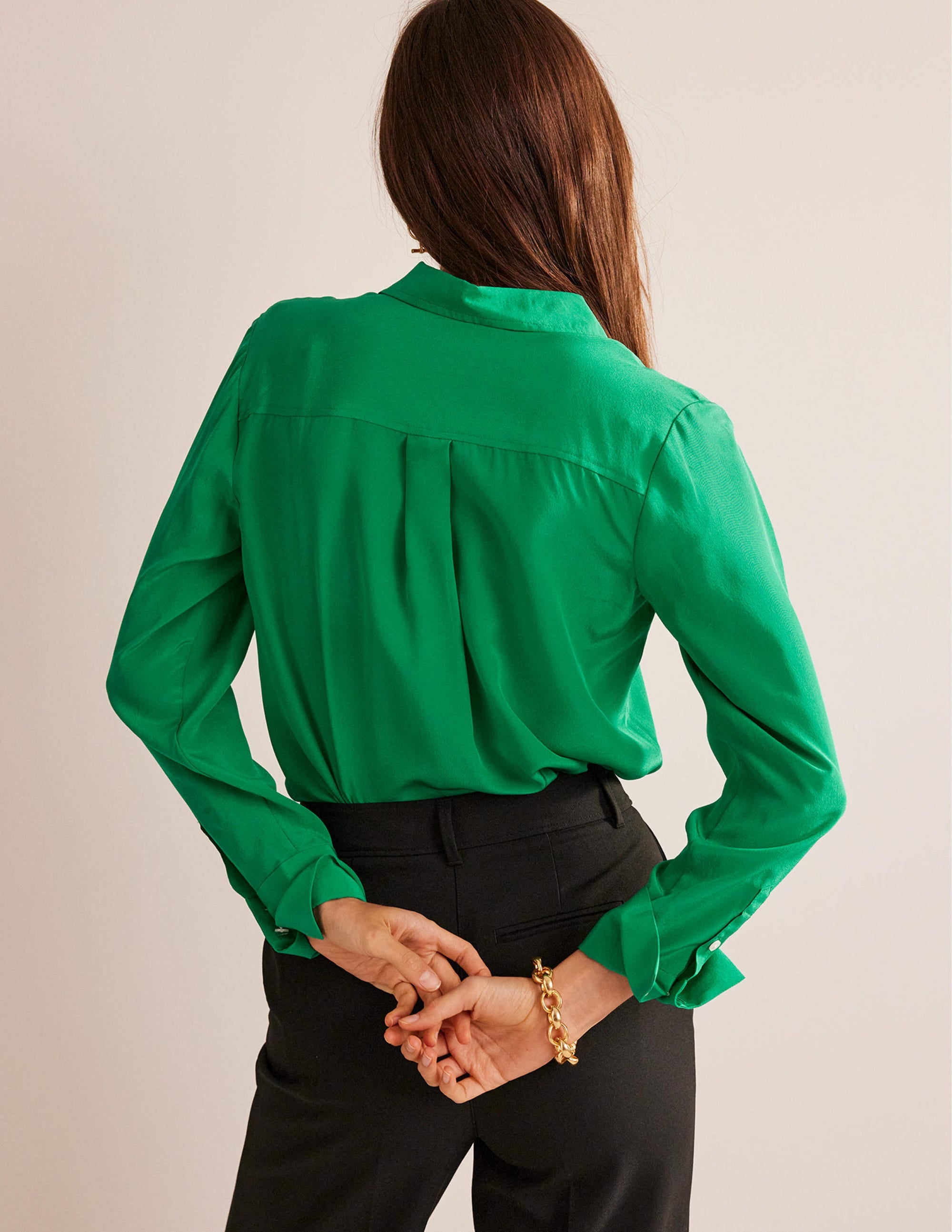 Sienna Silk Shirt-Meadow Green - Image 3