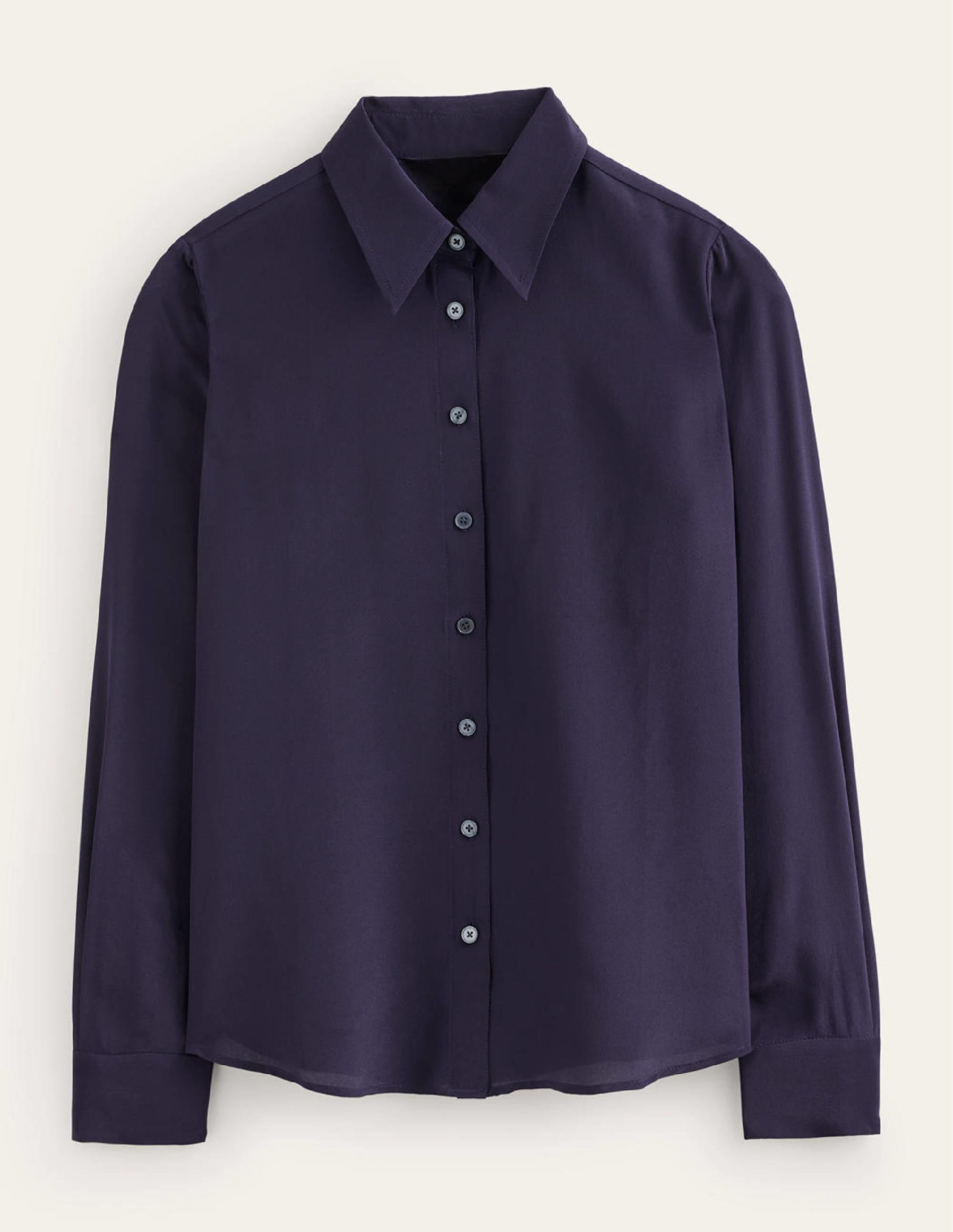 Sienna Silk Shirt-Navy - Image 5