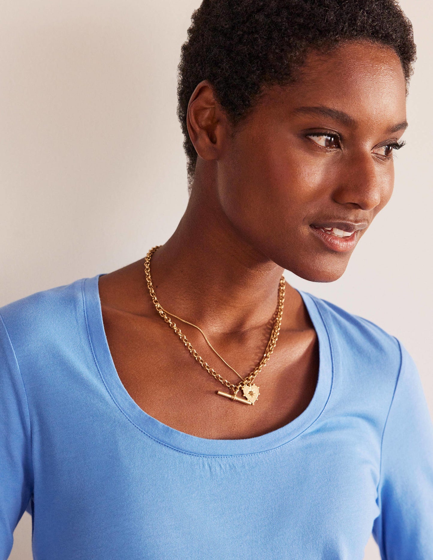 3/4 Sleeve Scoop Neck Top-Marina