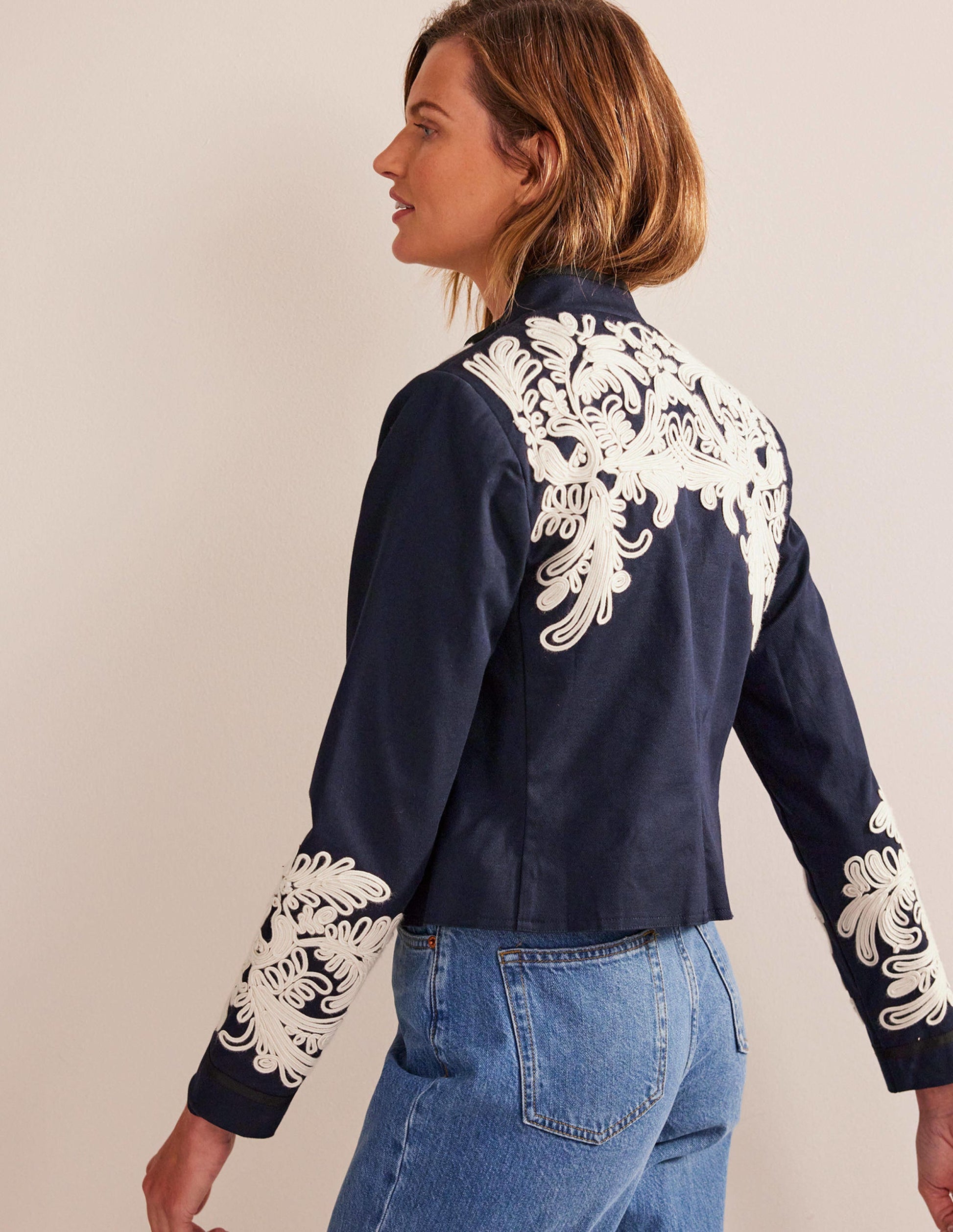 Warwick Embroidered Jacket-Navy-4