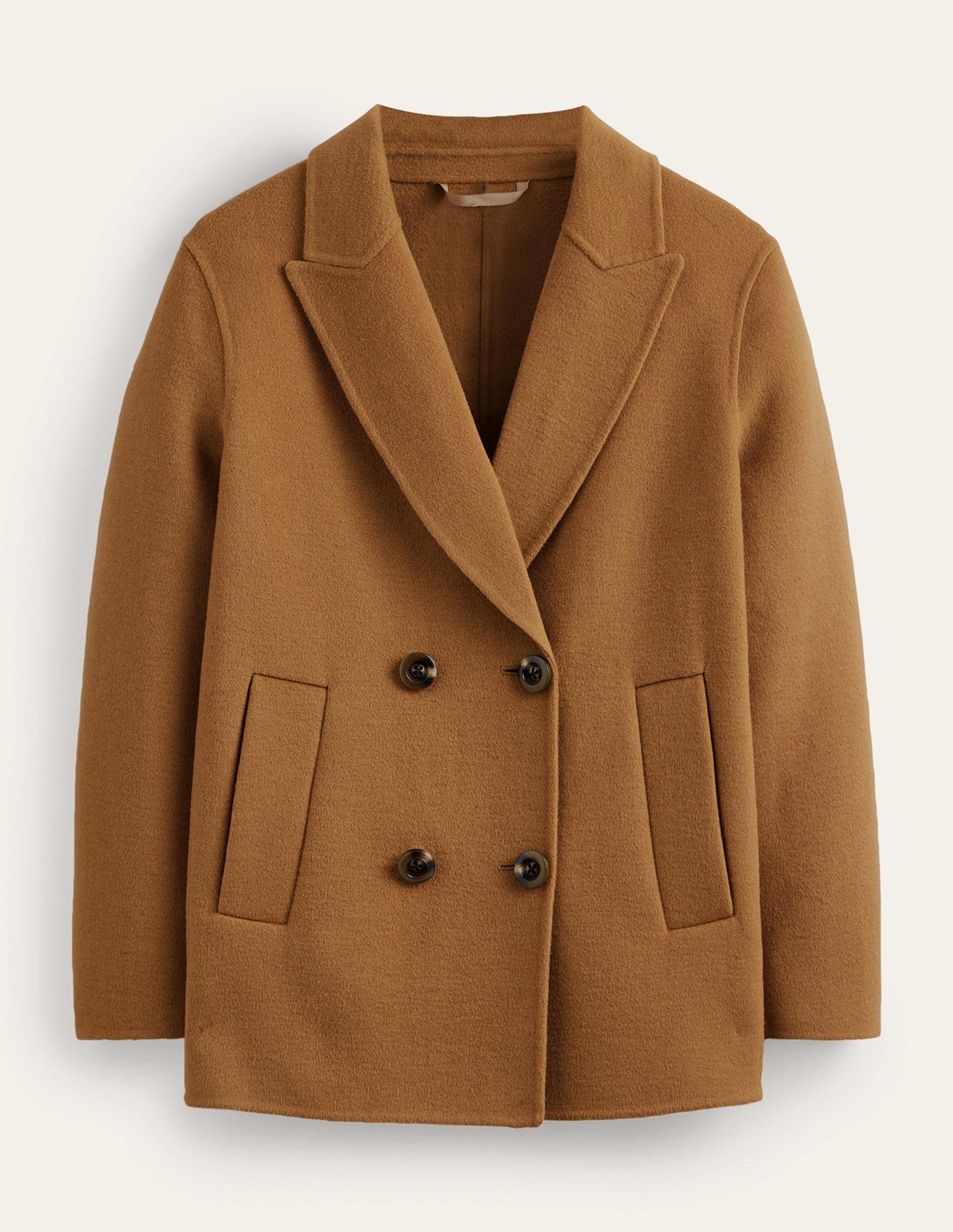 Wool-Blend Pea Coat-Camel-7