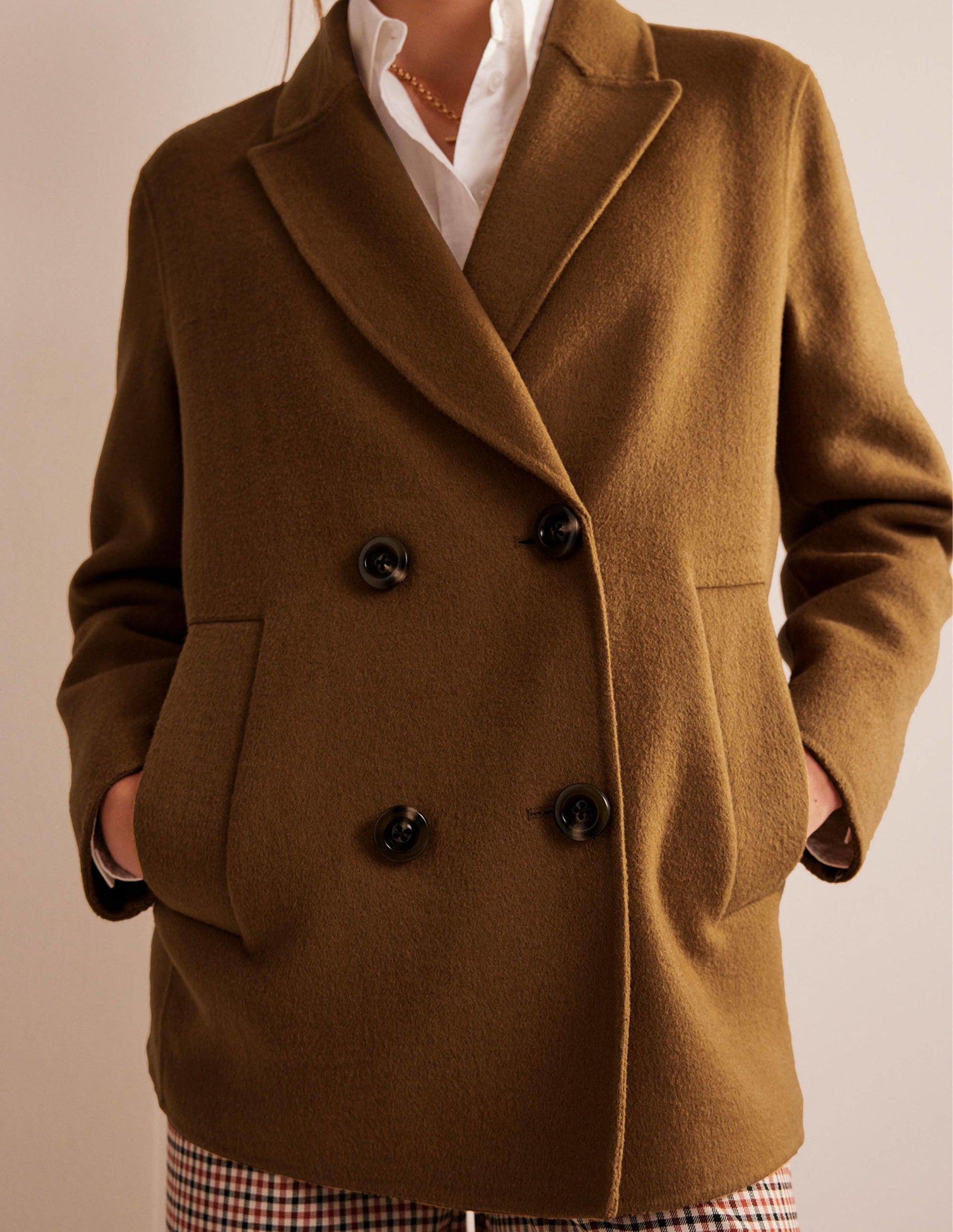 Wool-Blend Pea Coat-Camel-2