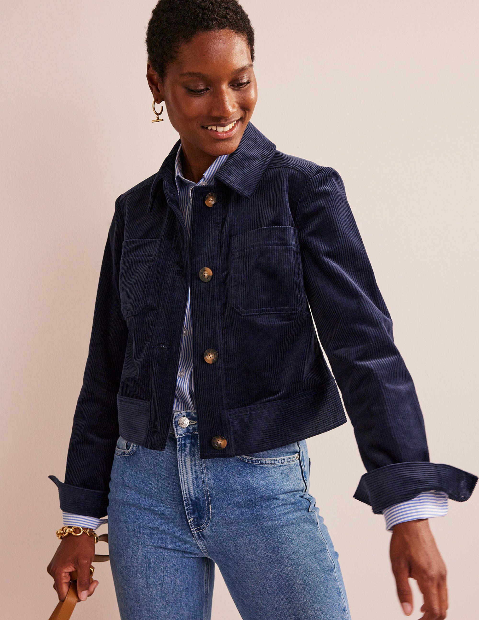 Corduroy Jacket-Navy - Image 1