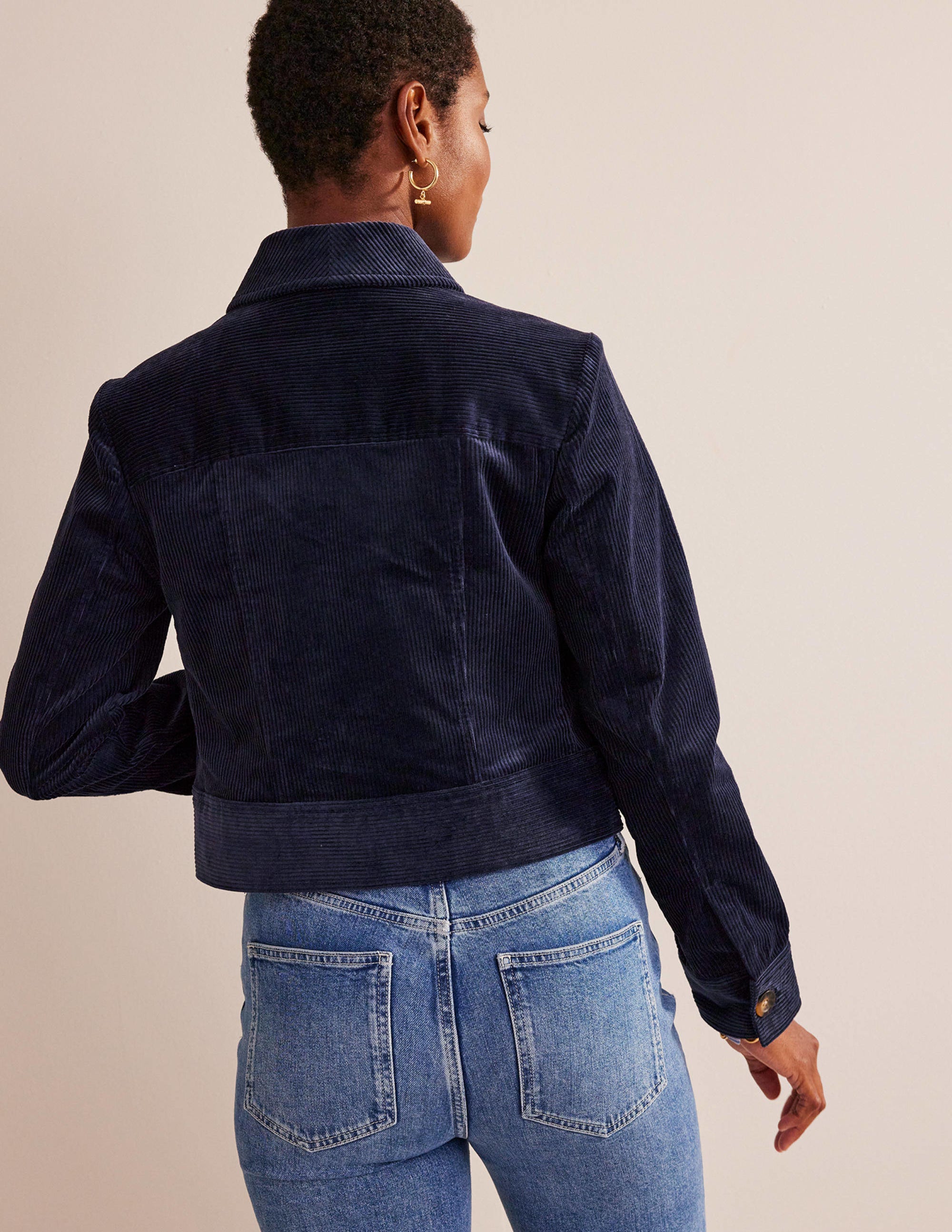 Corduroy Jacket-Navy - Image 3
