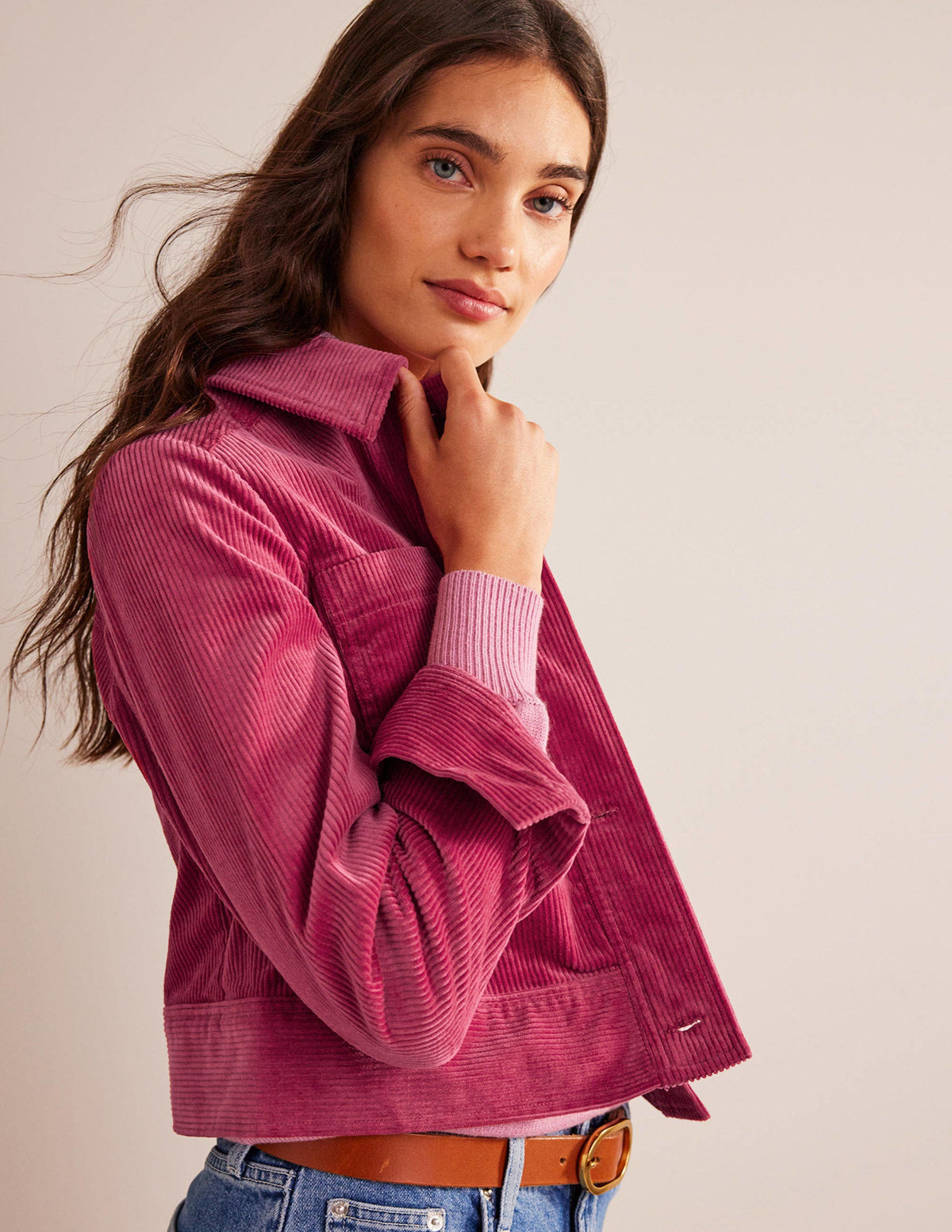 Corduroy Jacket-Warm Cranberry - Image 1