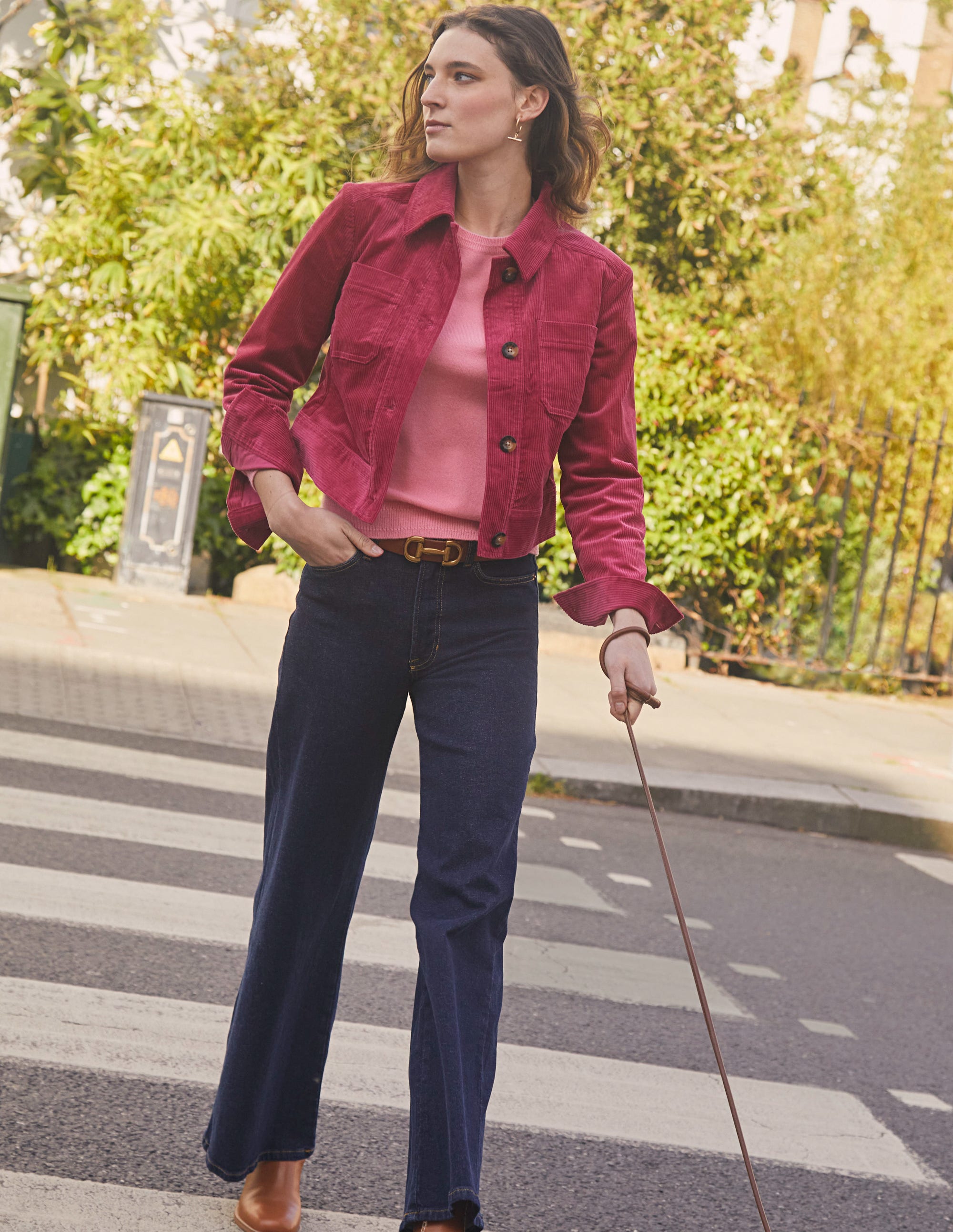 Corduroy Jacket-Warm Cranberry - Image 5