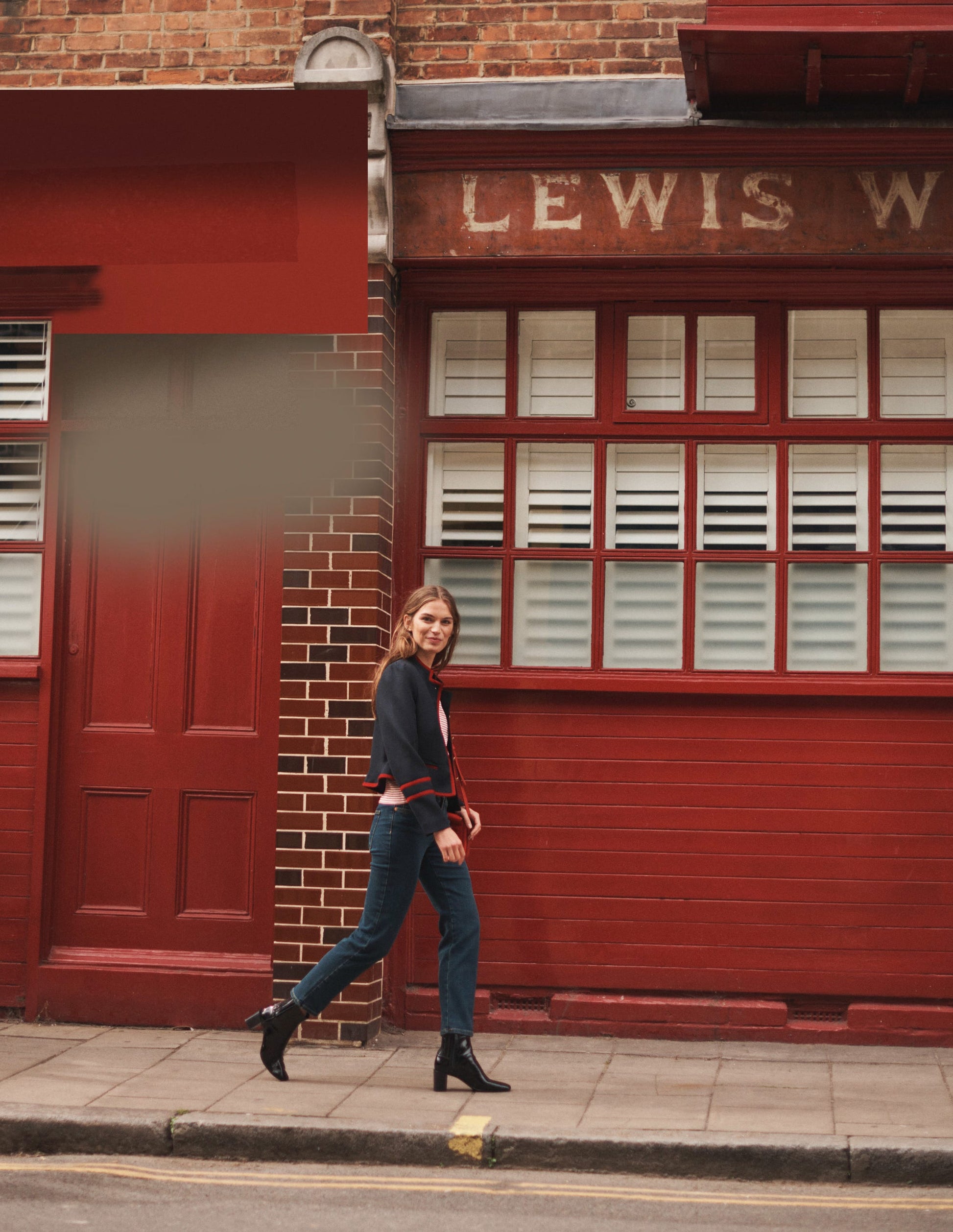 Cambridge Military Jacket-French Navy,Red Trim-6