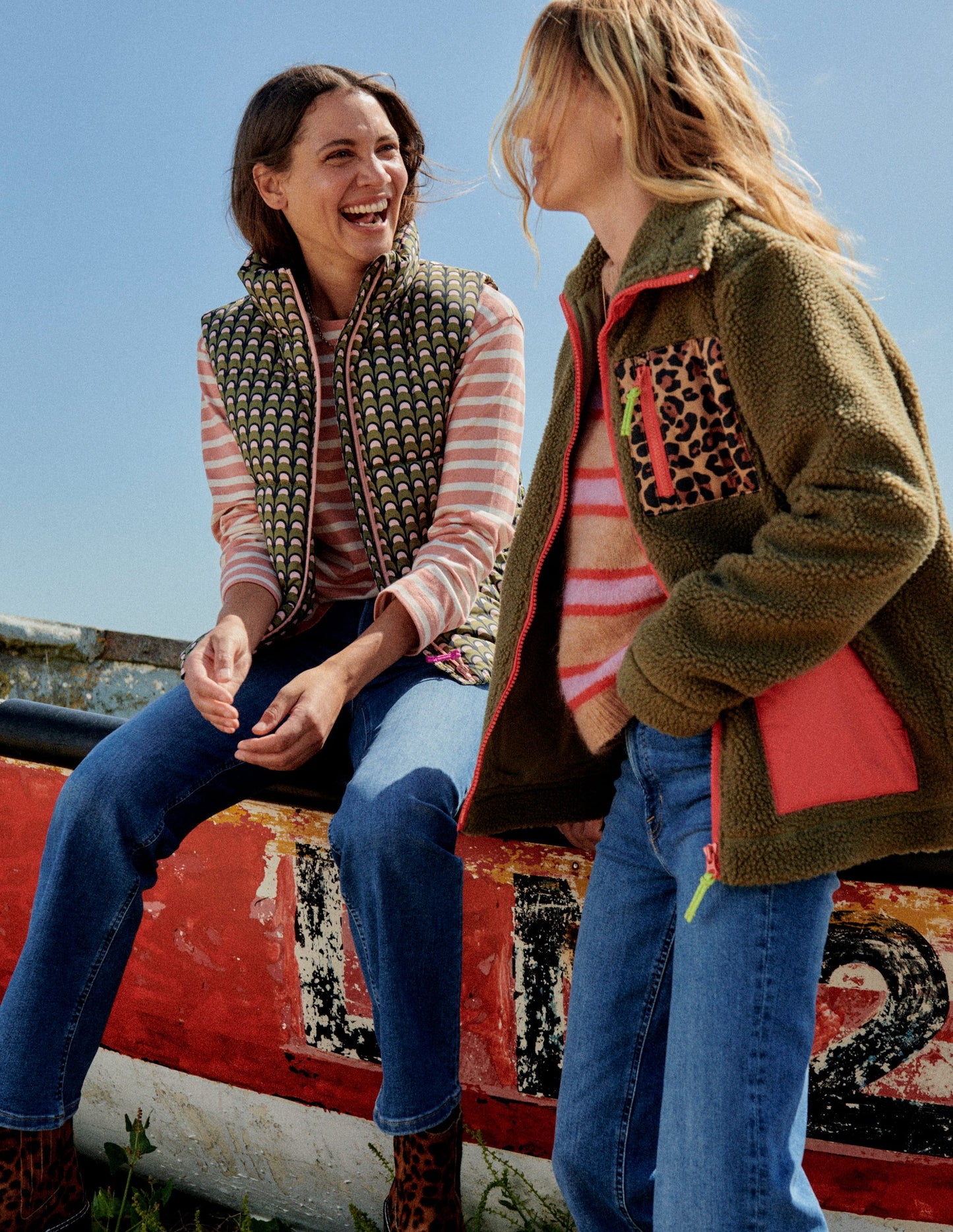 Fife Quilted Gilet-Chalky Pink, Geo Charm