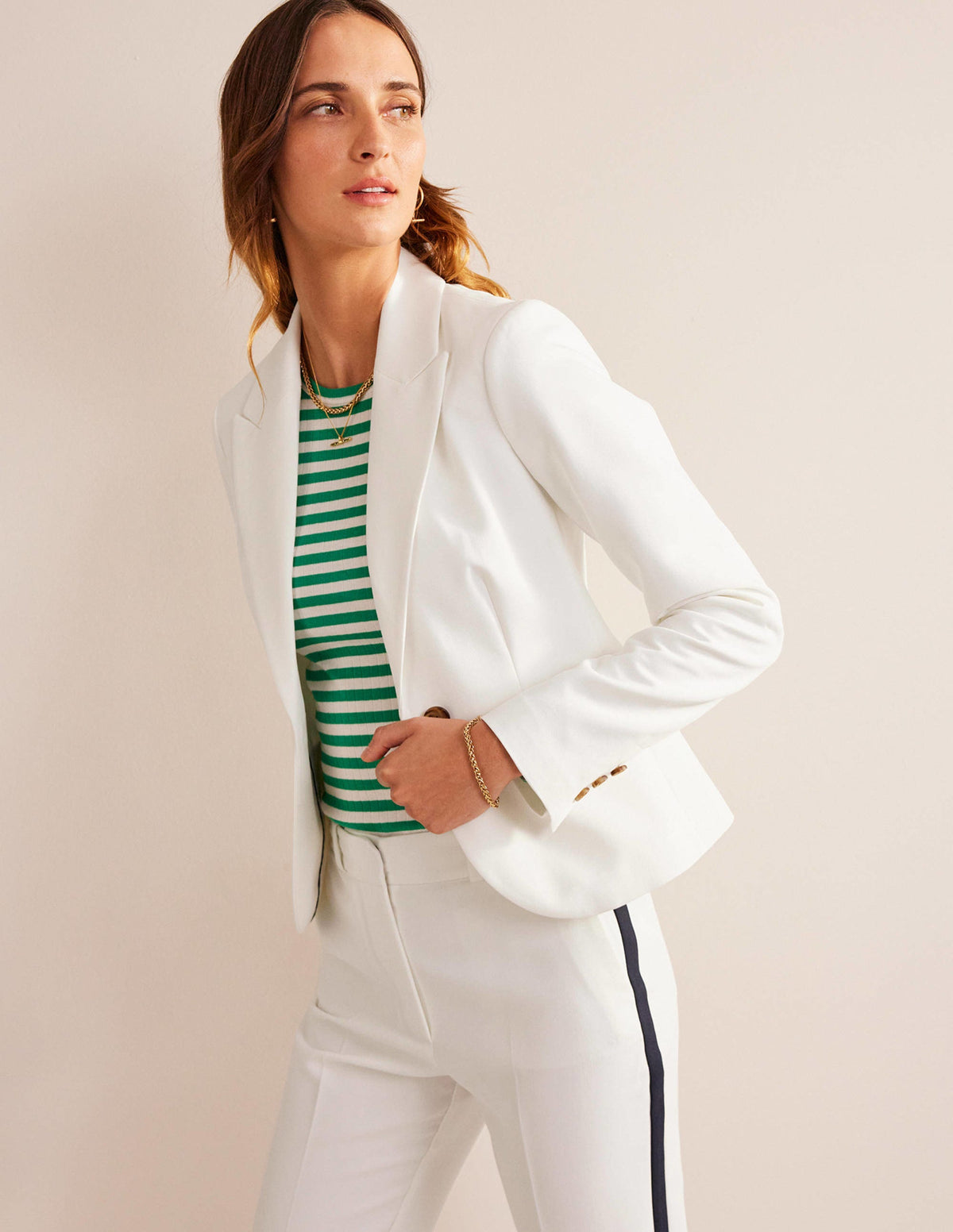 The Canonbury Tailored Blazer-Ivory-4