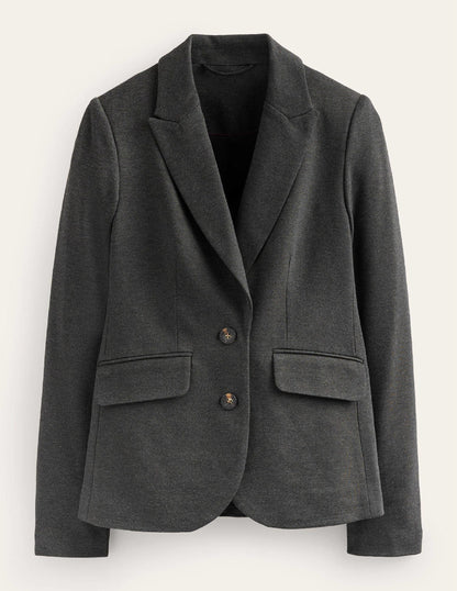 Marylebone Ponte Blazer-Charcoal Marl