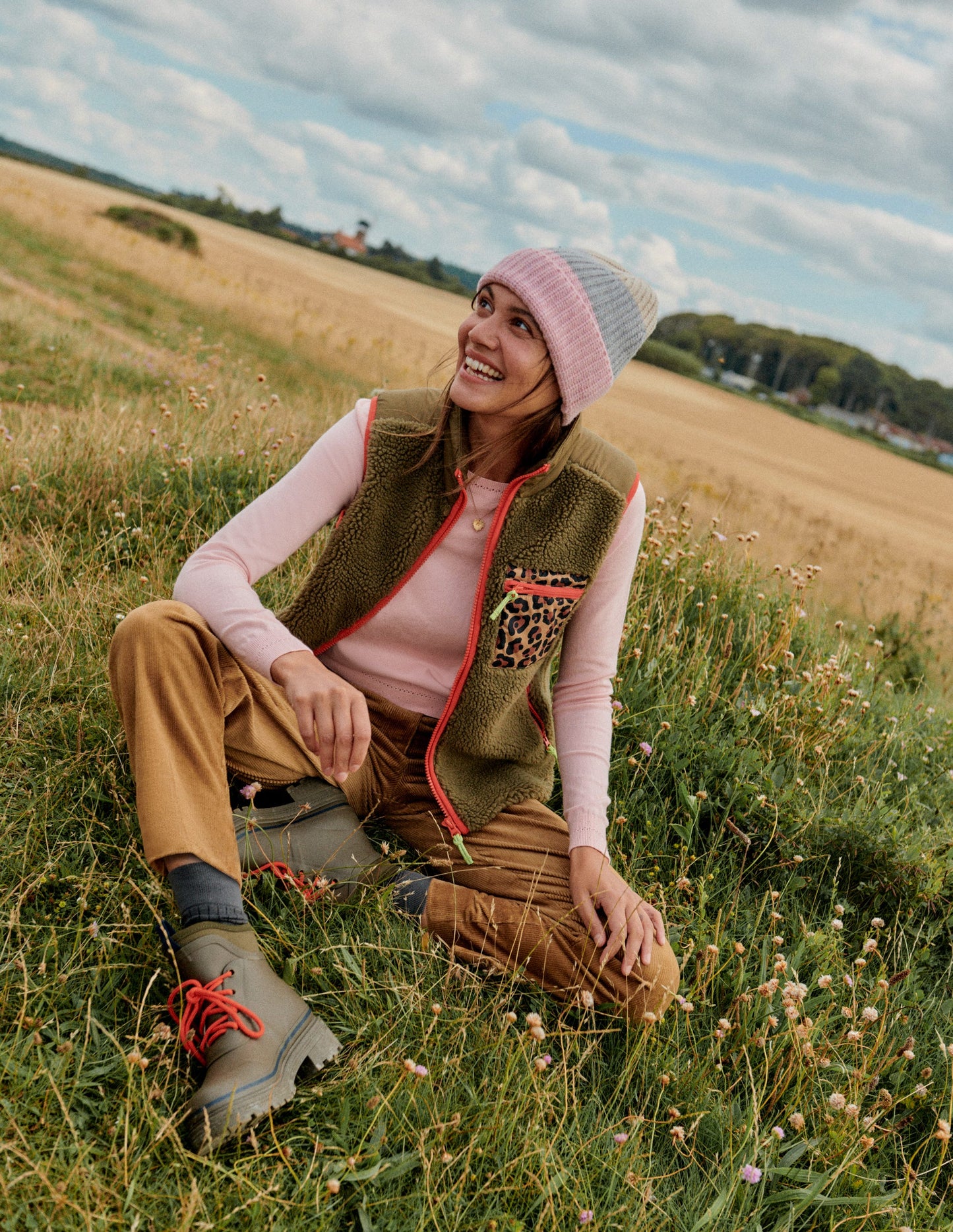 Borg Gilet-Mermaid, Hibiscus, Sea Pink