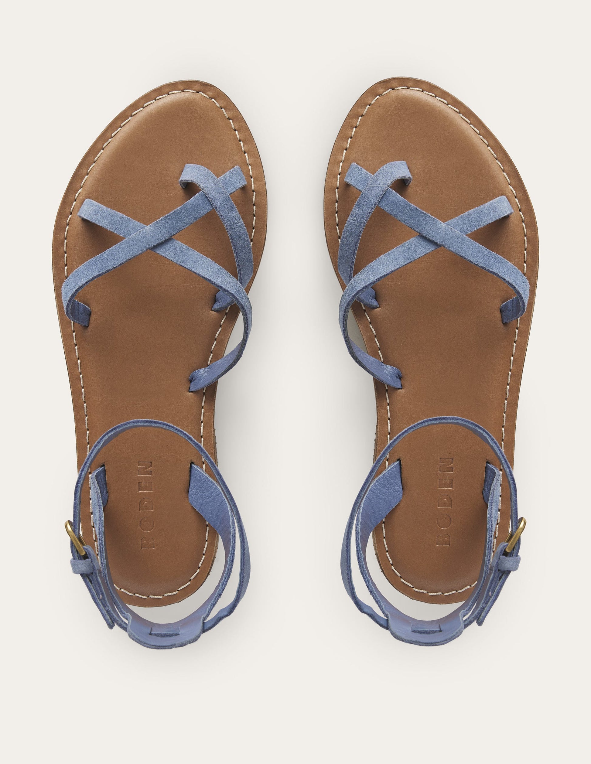 Easy Flat Sandals-Corporal Blue Suede-6