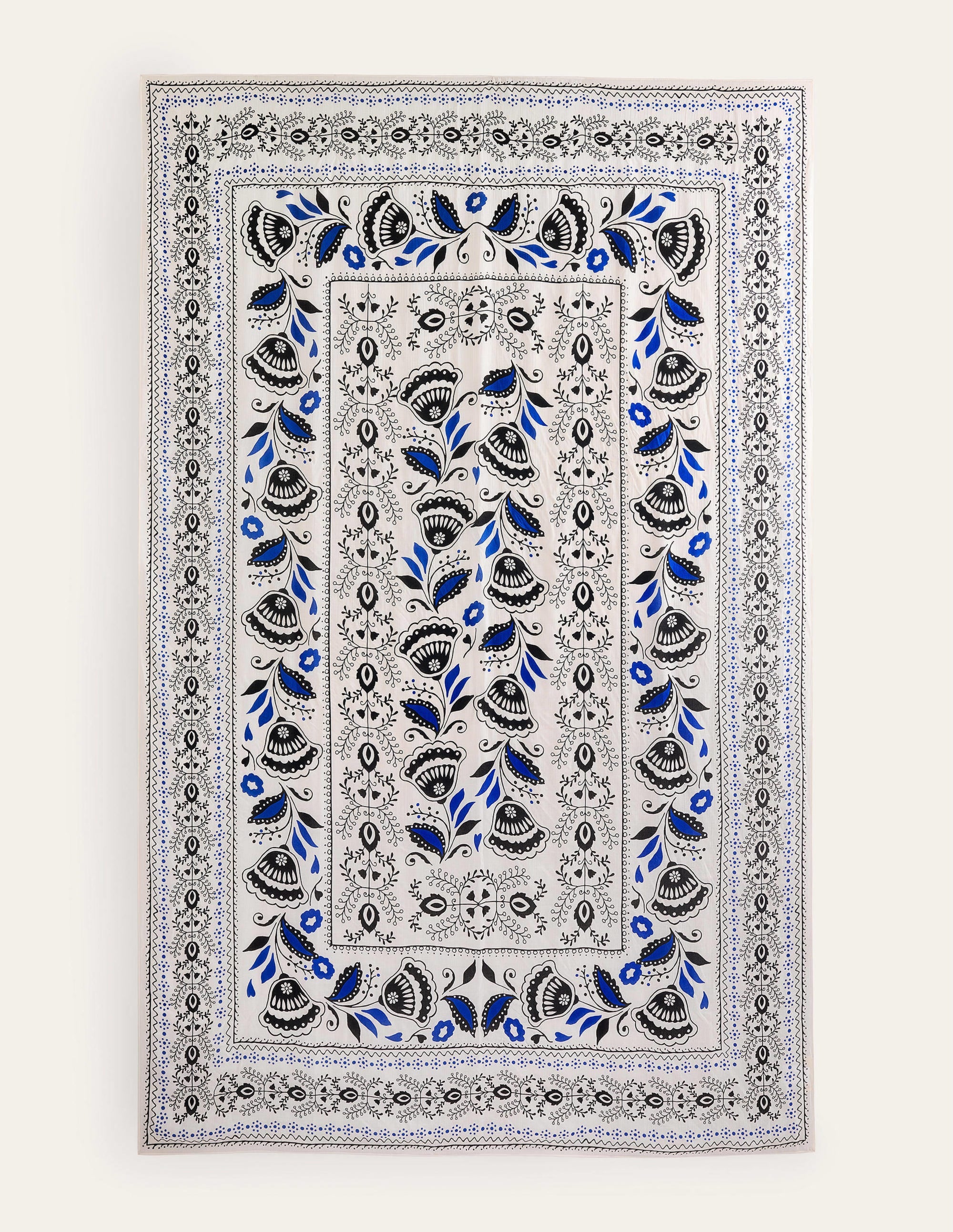Printed Sarong Scarf-Ivory, Milos Bloom - Image 4