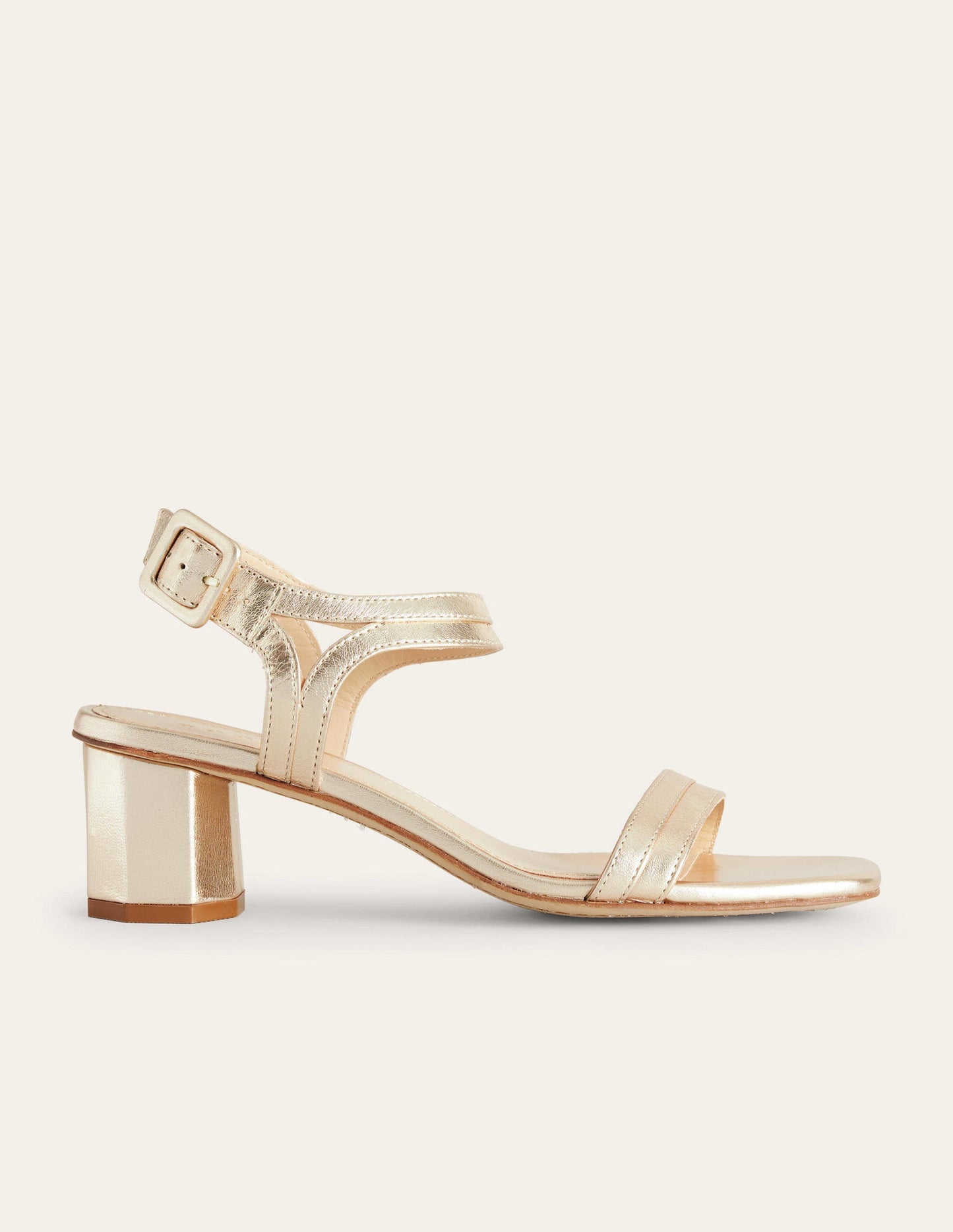 Block-Heel Sandals-Gold