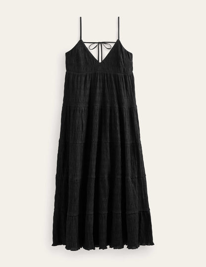 Strappy Tiered Maxi Dress-Black-5