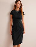 Jersey Column Midi Dress-Black