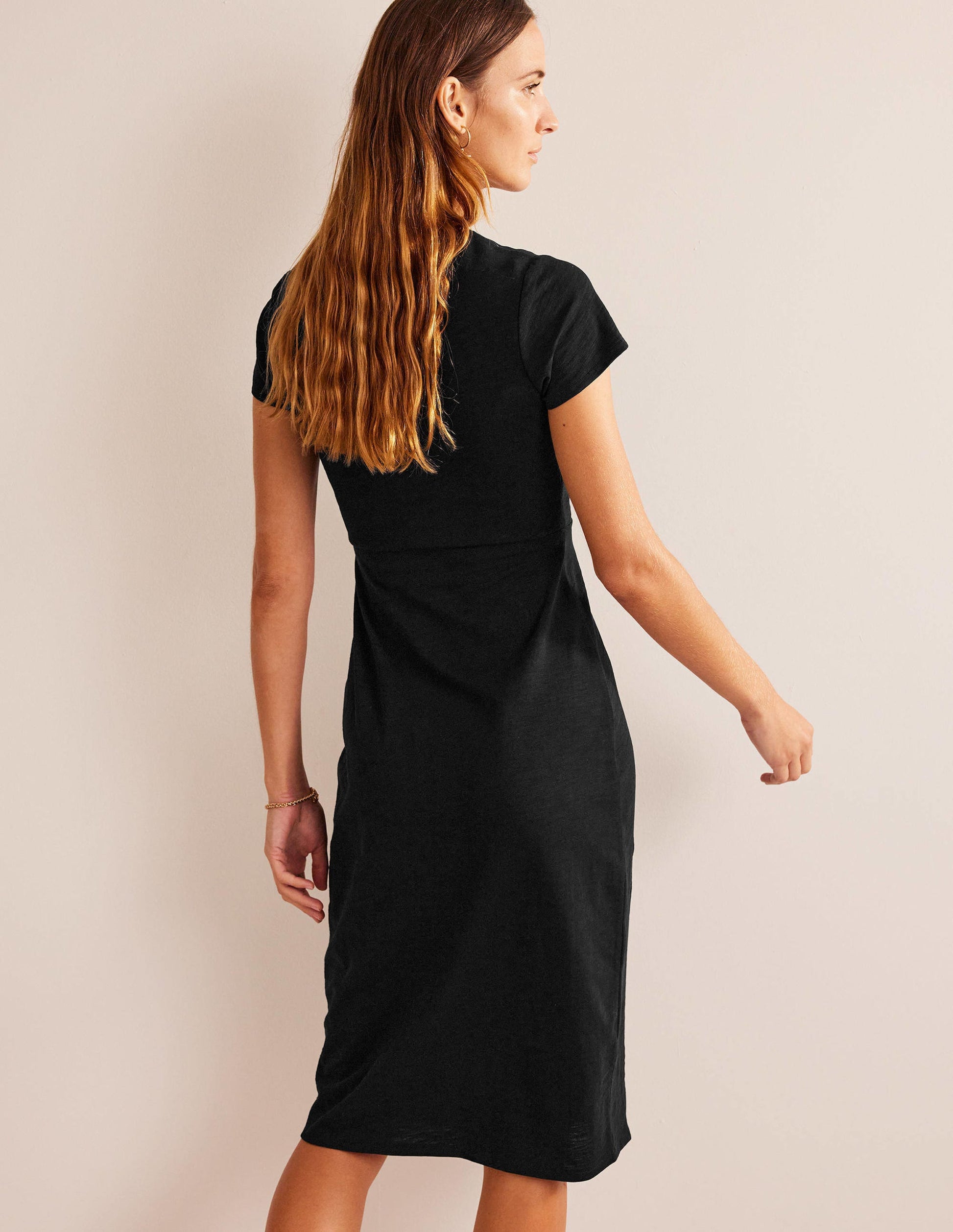 Jersey Column Midi Dress-Black-3