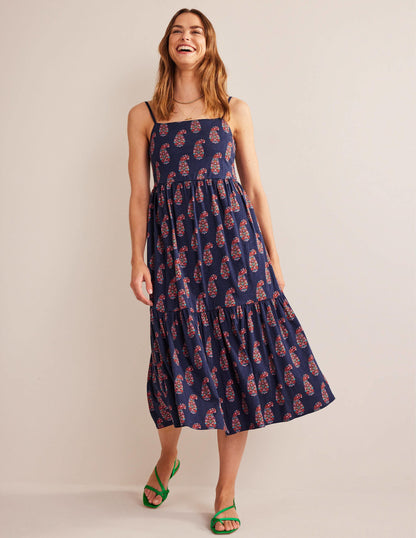 Strappy Jersey Midi Dress-Light Navy, Sweet Paisley-2