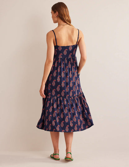 Strappy Jersey Midi Dress-Light Navy, Sweet Paisley-4