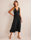 Sleeveless Jersey Maxi Dress-Black