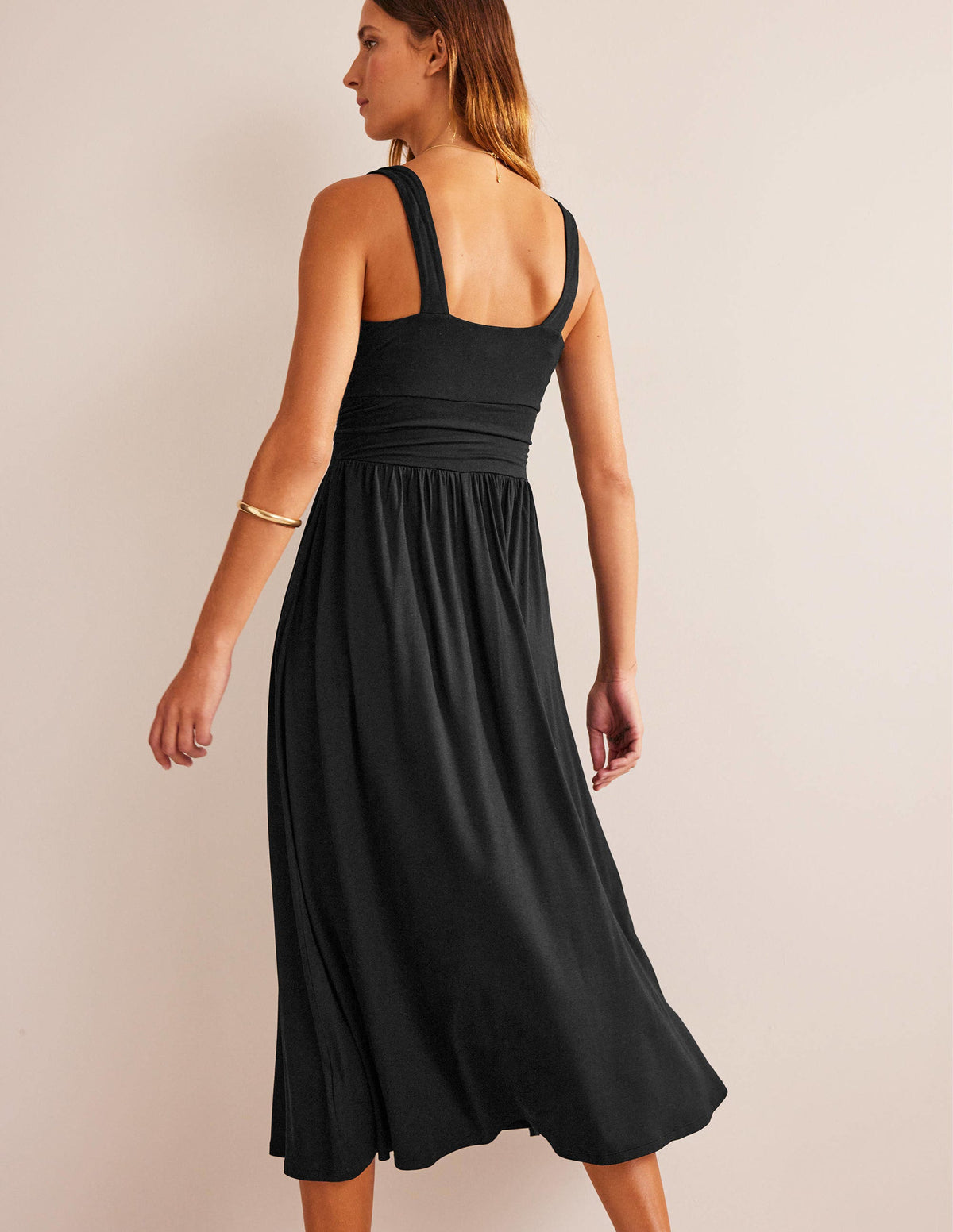 Sleeveless Jersey Maxi Dress-Black-3