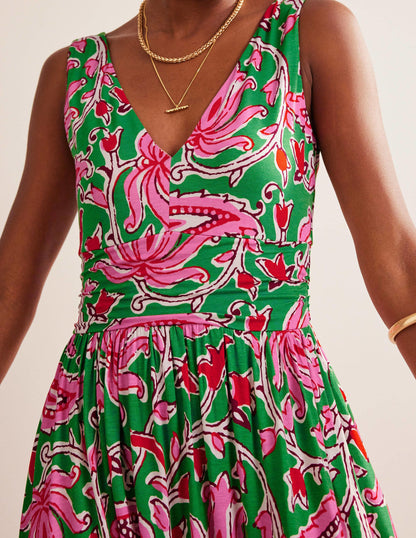 Sleeveless Jersey Maxi Dress-Lime, Botanic Vine-3