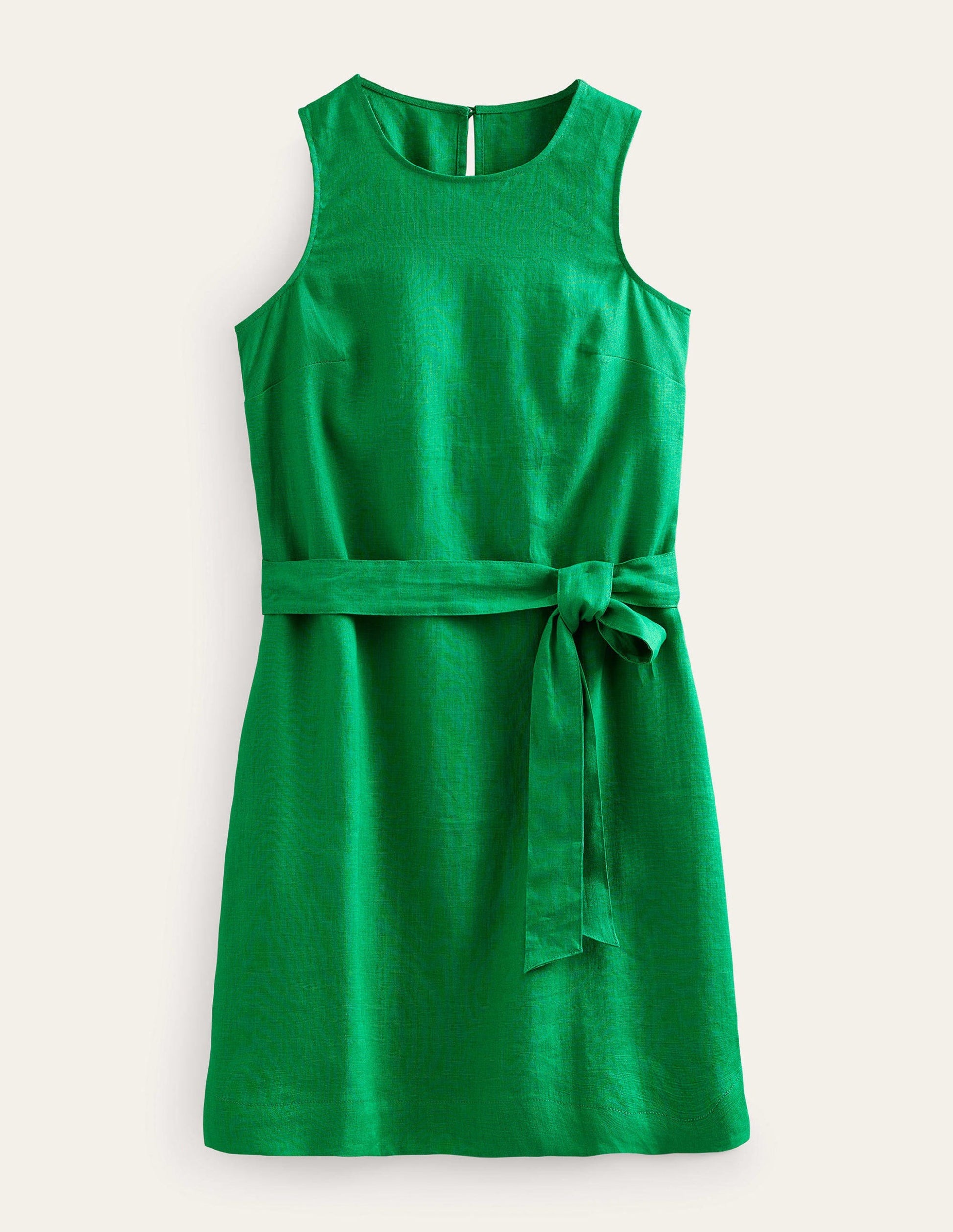 Sleeveless Linen Dress-Rich Emerald-8