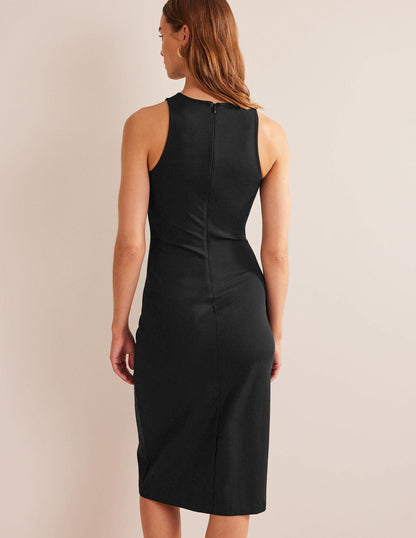 Racer Jersey Midi Dress-Black-3