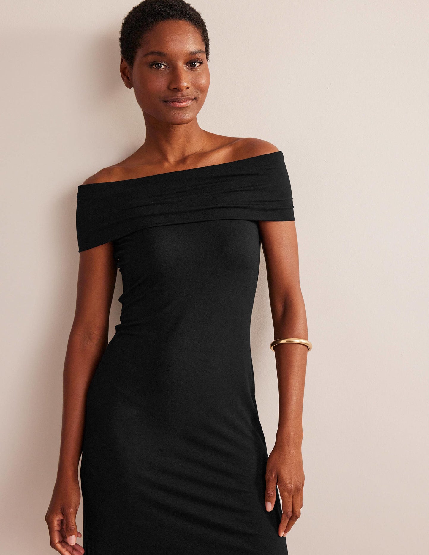 Bardot Jersey Midi Dress-Black