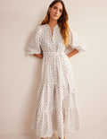 Remix Linen Maxi Dress-Ivory, Sweet Daisy