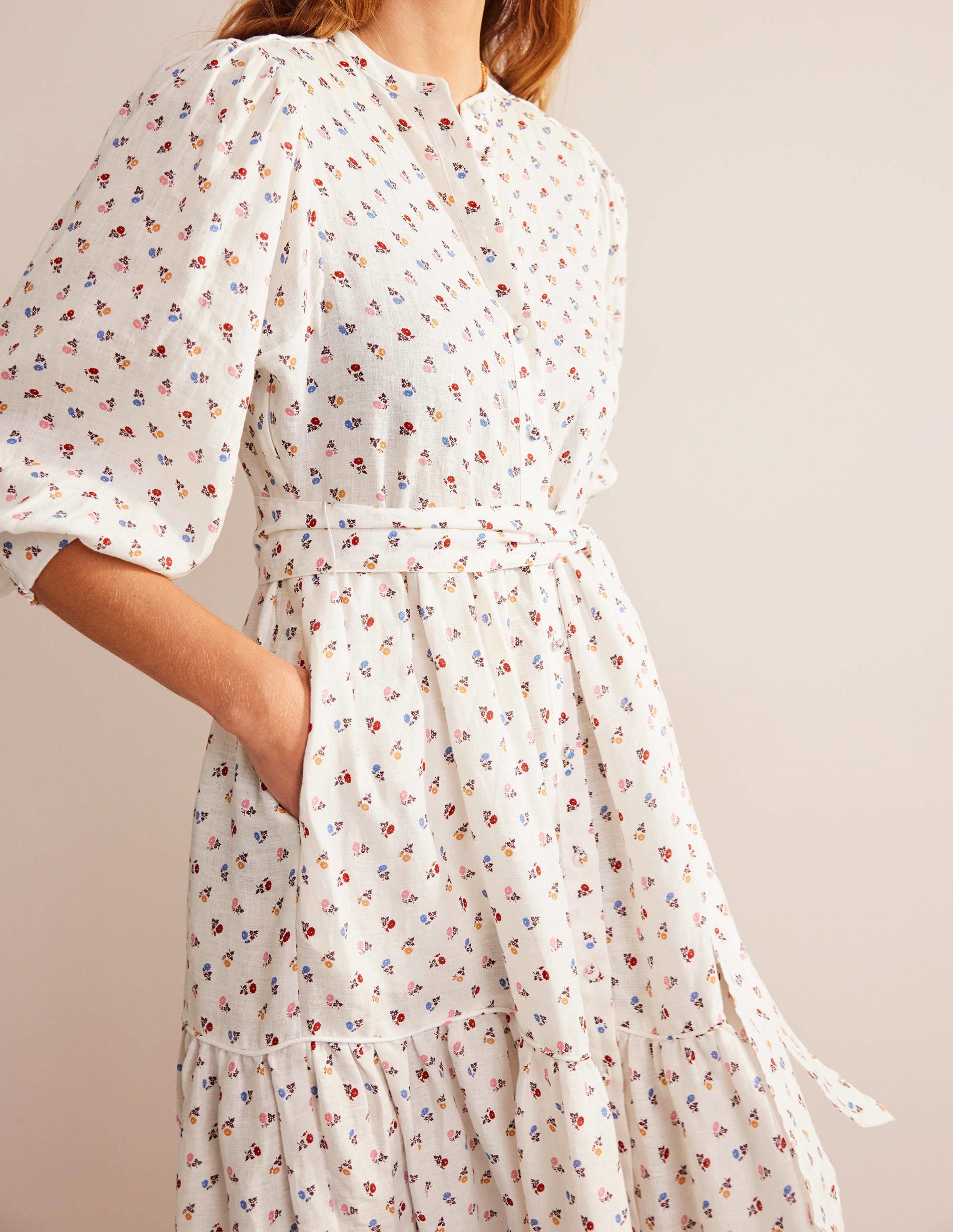 Remix Linen Maxi Dress-Ivory, Sweet Daisy - Image 2