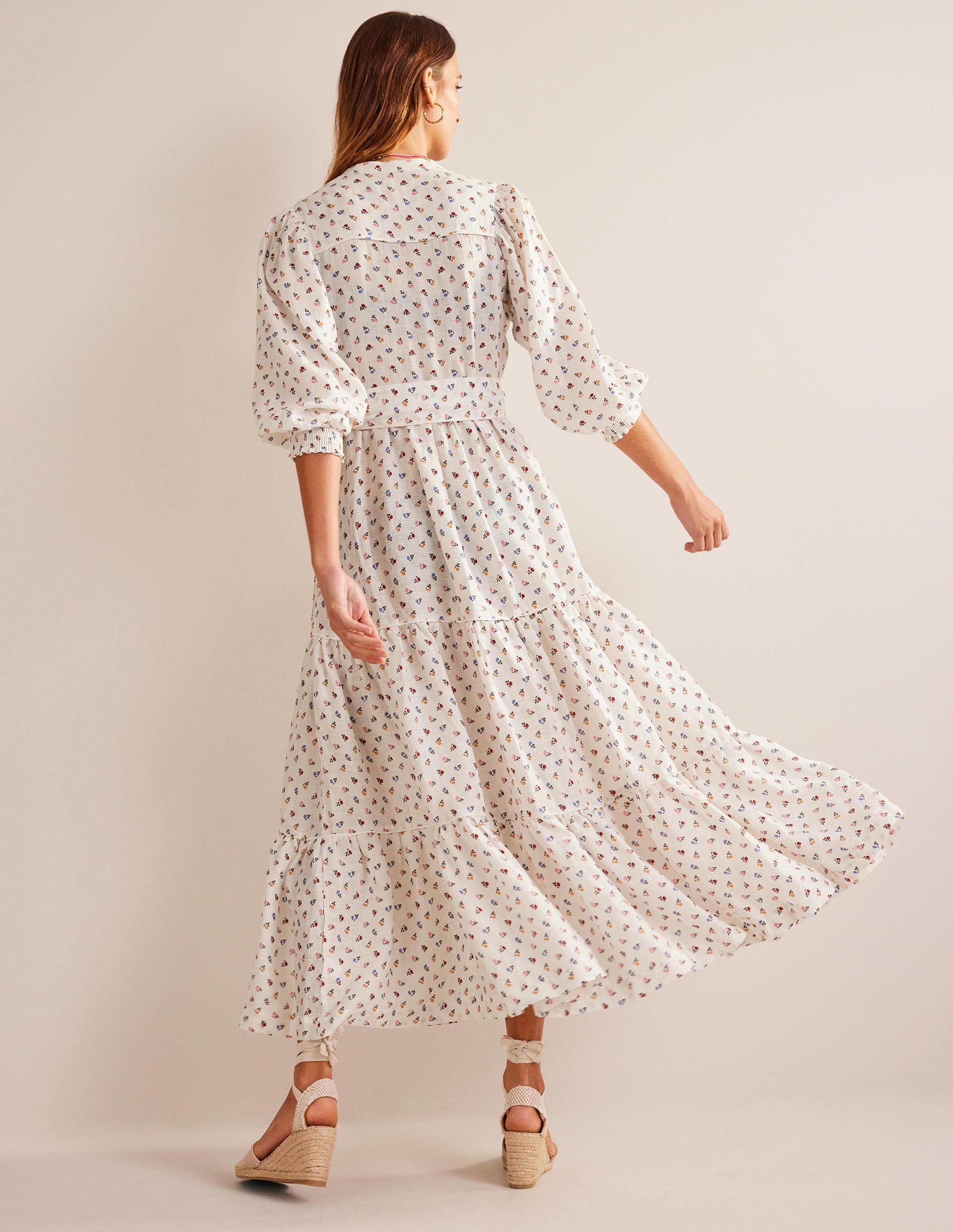 Remix Linen Maxi Dress-Ivory, Sweet Daisy - Image 3